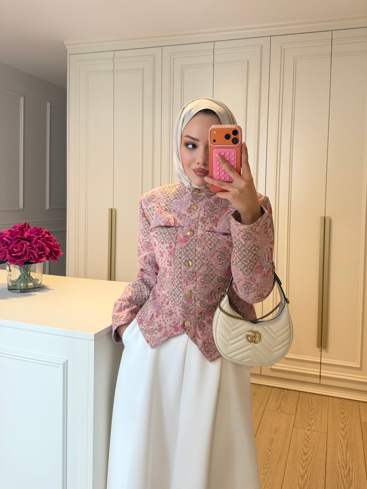 Desa Desenli Kısa Ceket Pembe (4608)