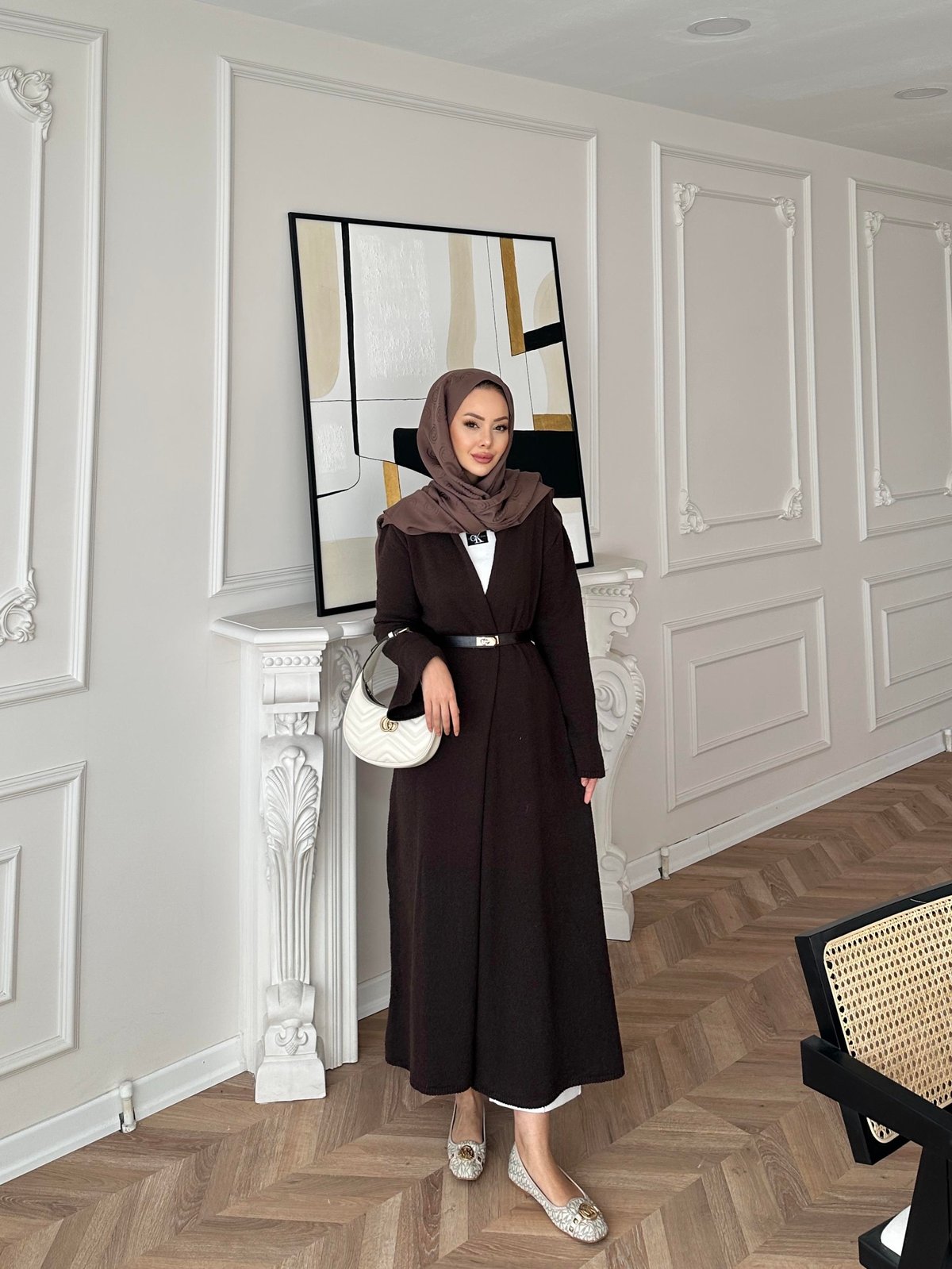 Dilay Triko Uzun Hırka Acı Kahve