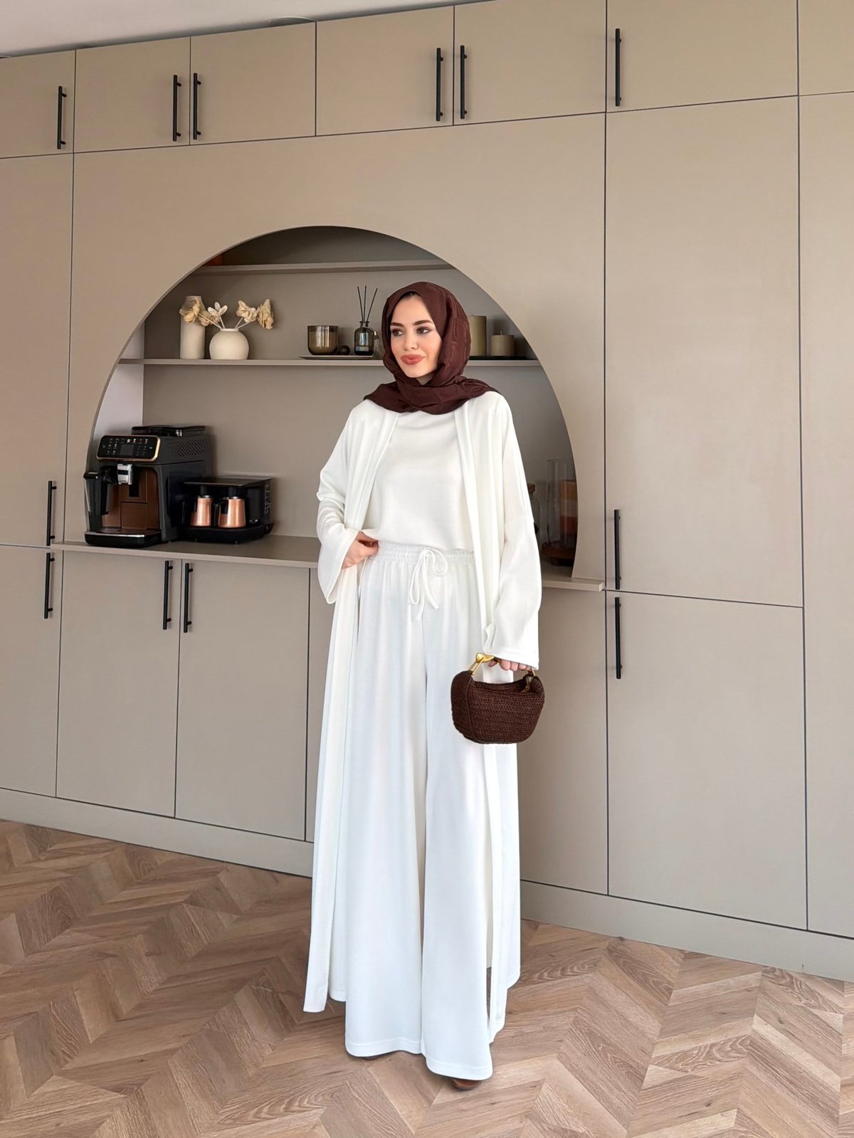 Ekin Kimono Pantolonlu Takım Beyaz (4510)