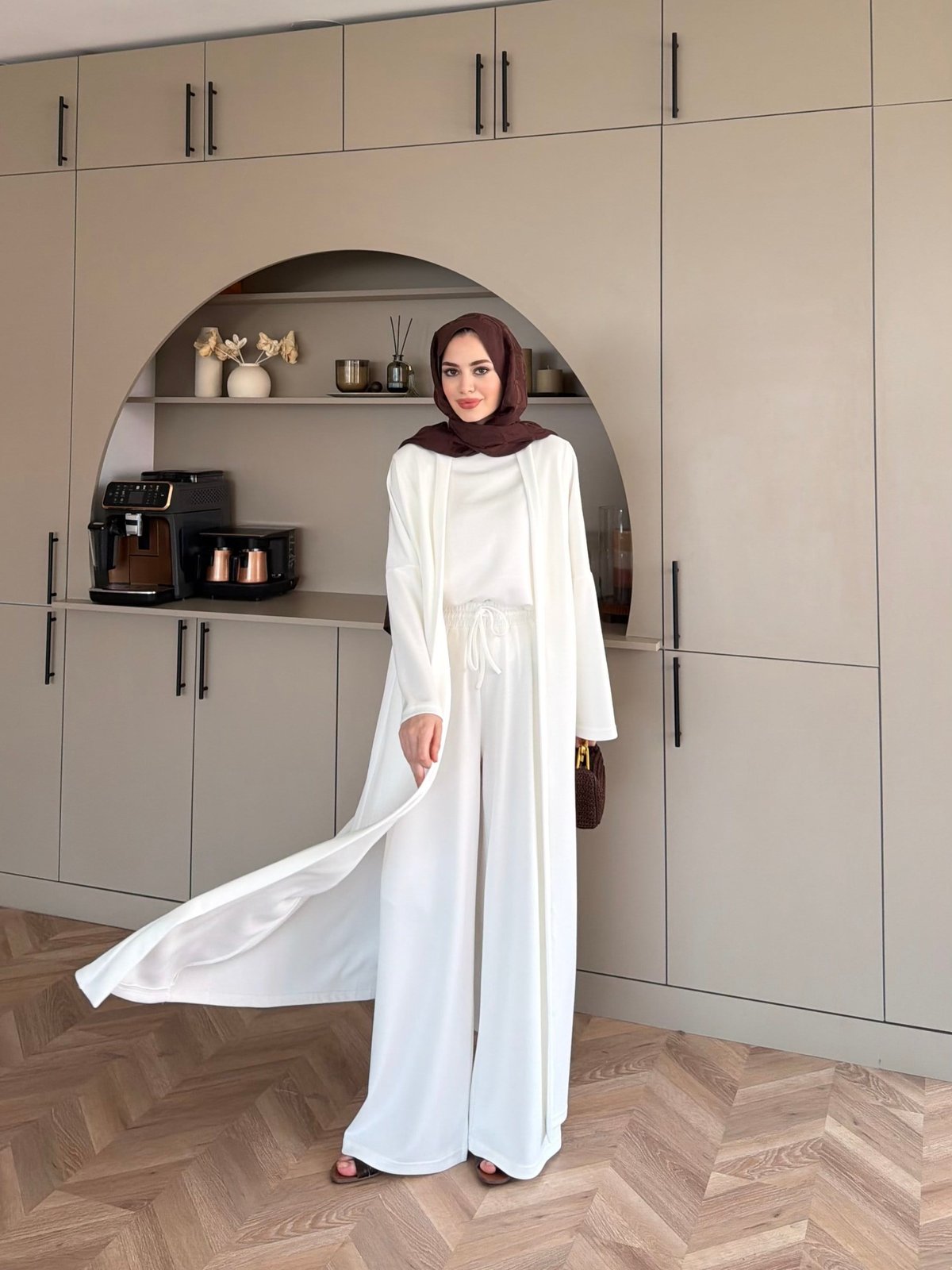 Ekin Kimono Pantolonlu Takım Beyaz (4510)