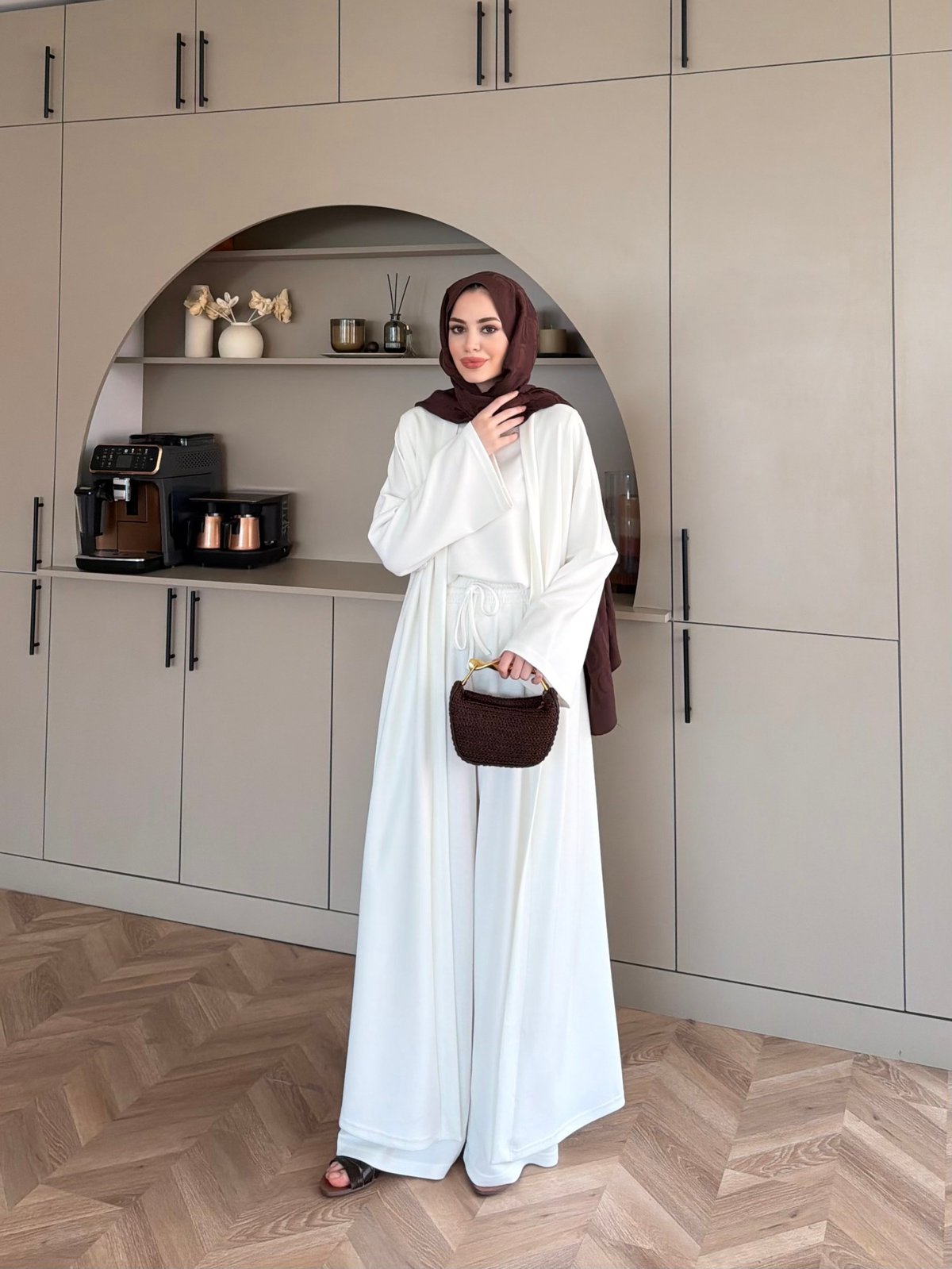 Ekin Kimono Pantolonlu Takım Beyaz (4510)