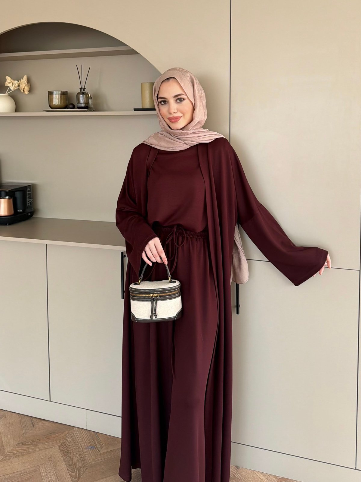 Ekin Kimono Pantolonlu Takım Bordo (4510)