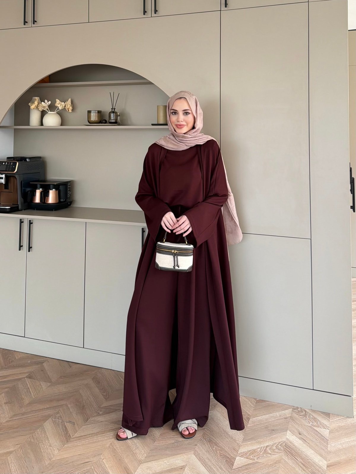Ekin Kimono Pantolonlu Takım Bordo (4510)