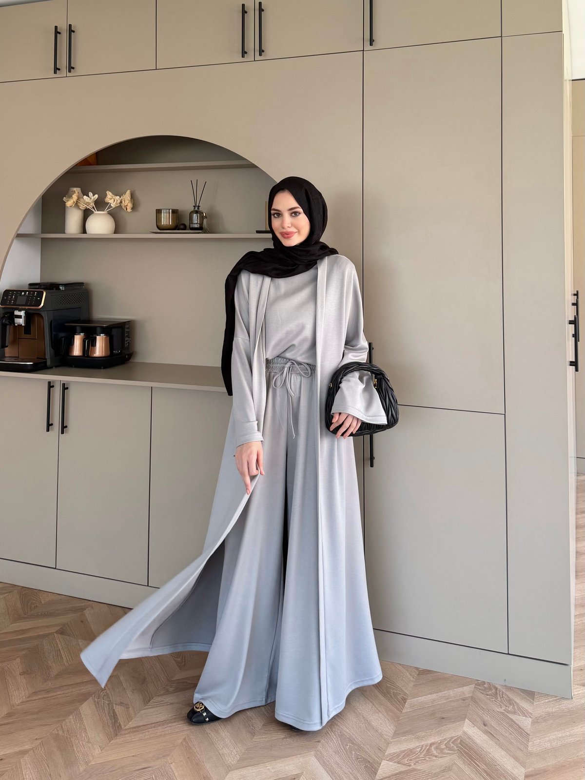Ekin Kimono Pantolonlu Takım Gri (4510)