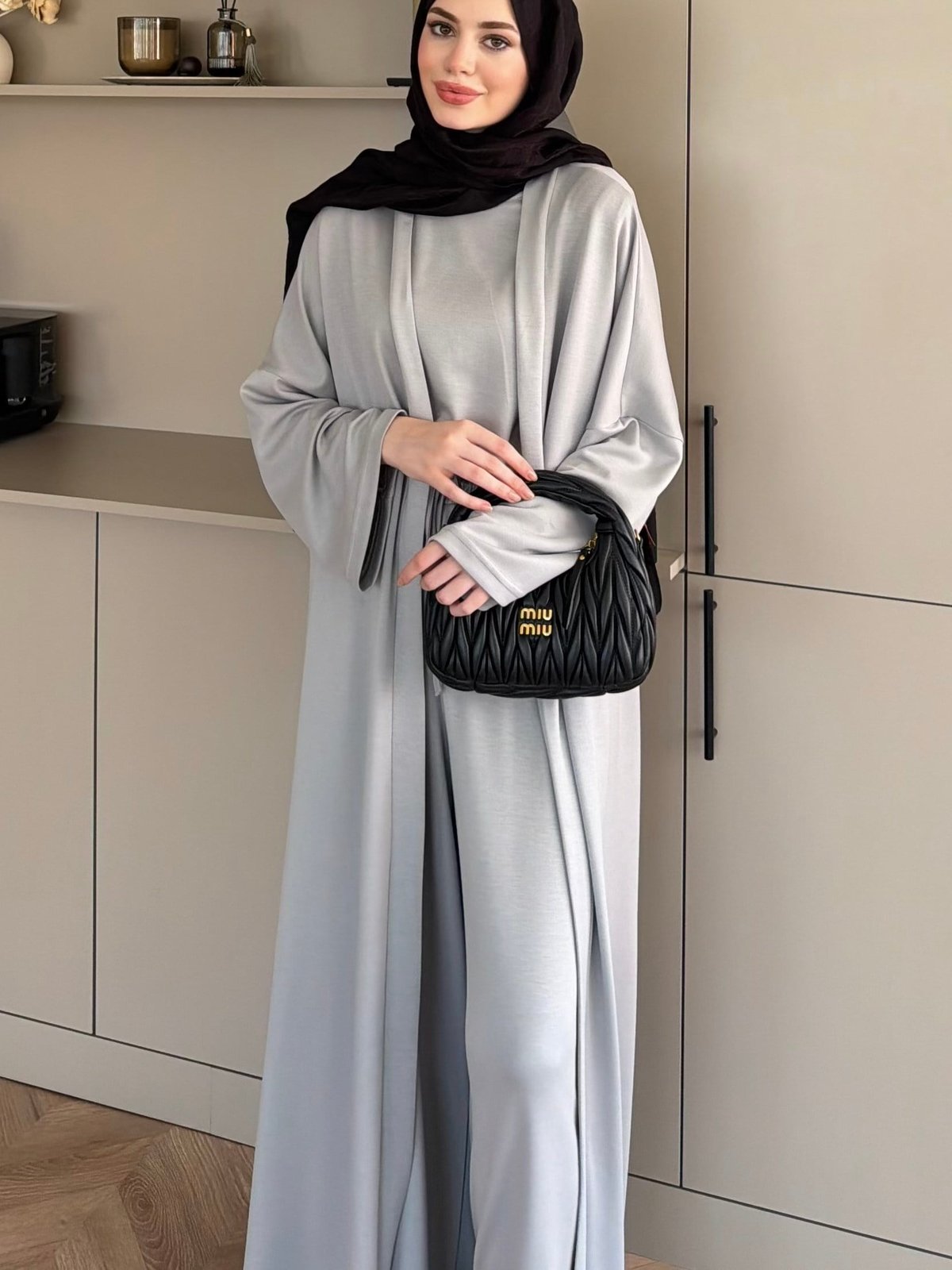 Ekin Kimono Pantolonlu Takım Gri (4510)