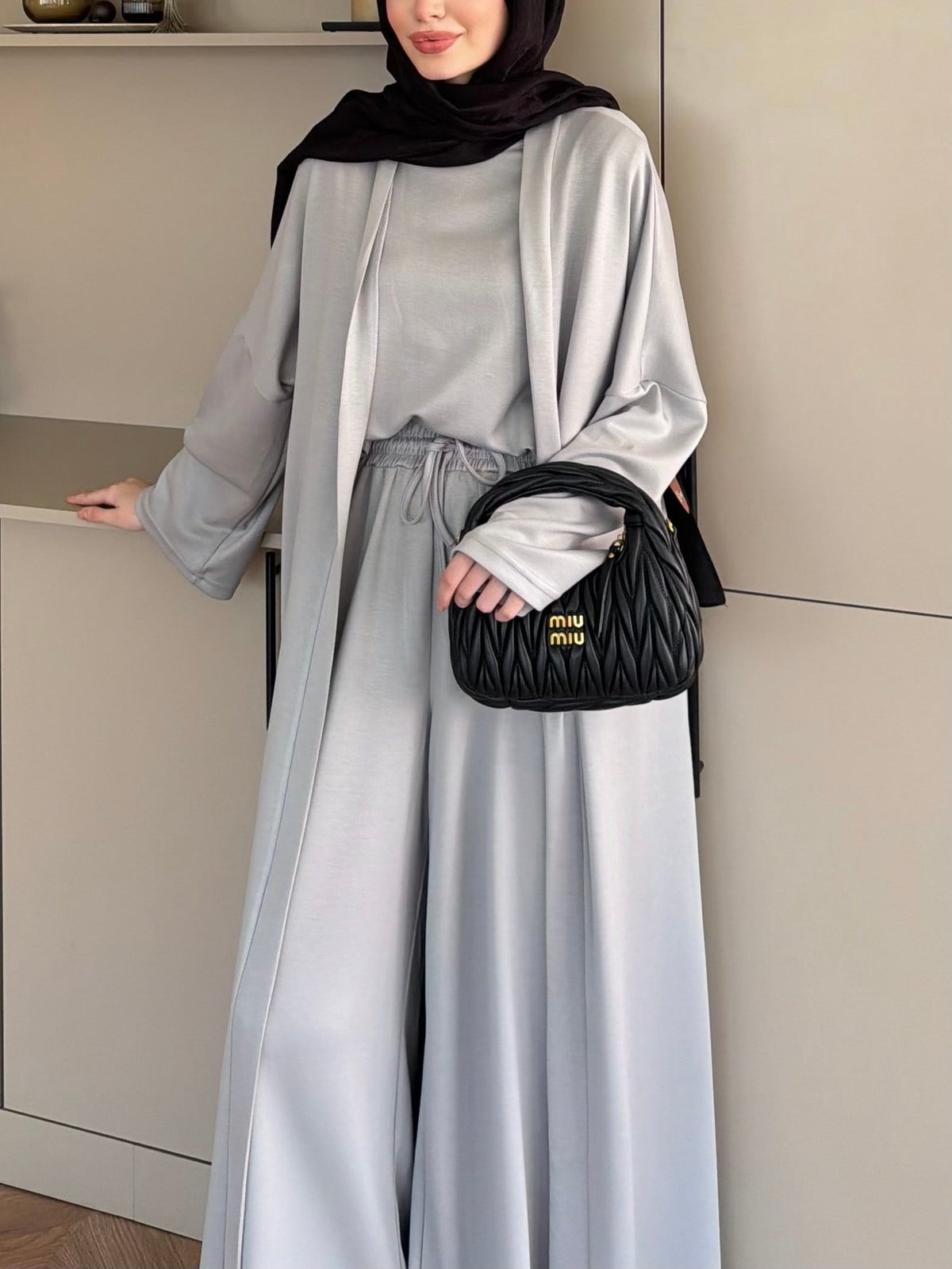 Ekin Kimono Pantolonlu Takım Gri (4510)