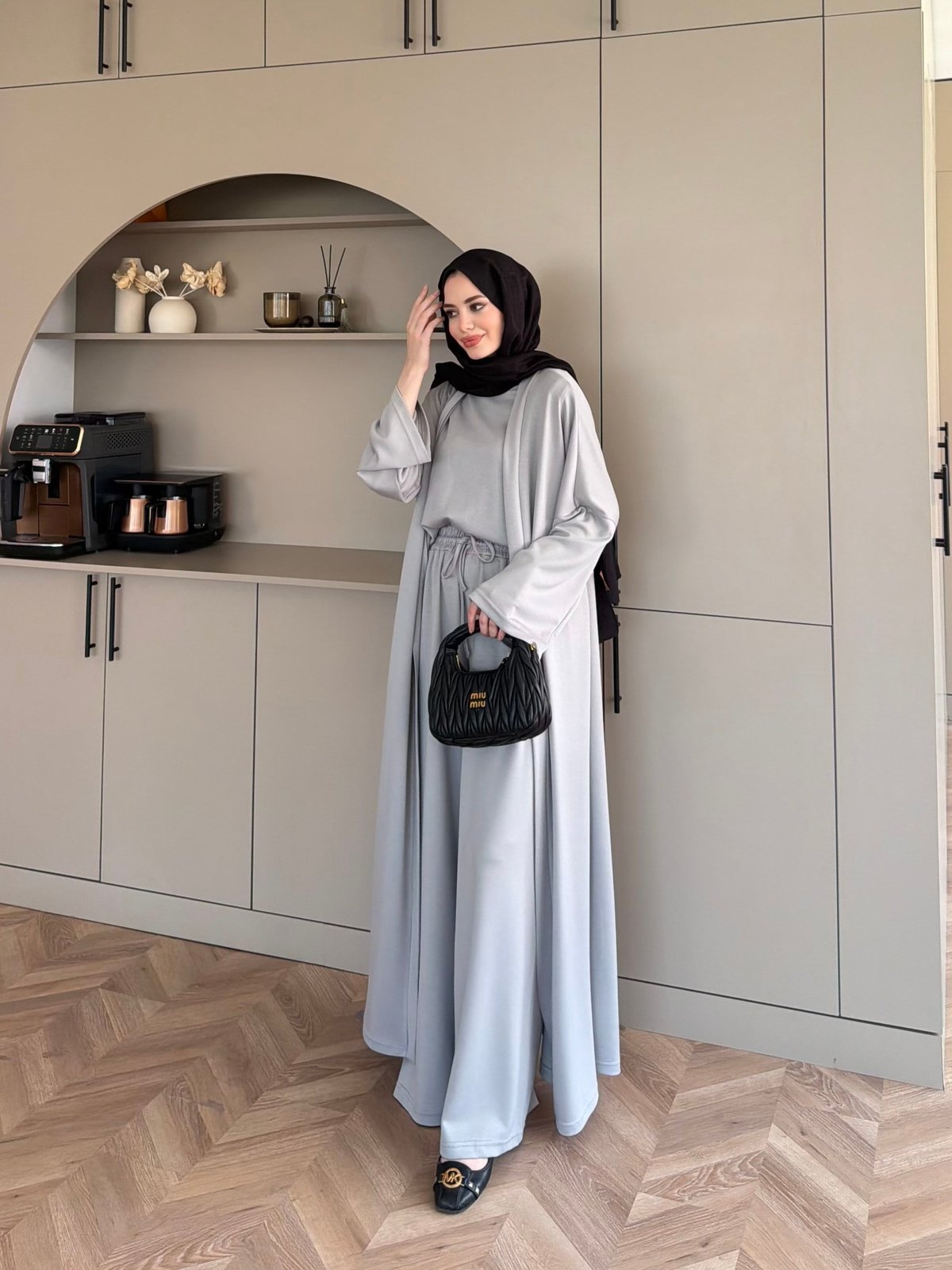 Ekin Kimono Pantolonlu Takım Gri (4510)