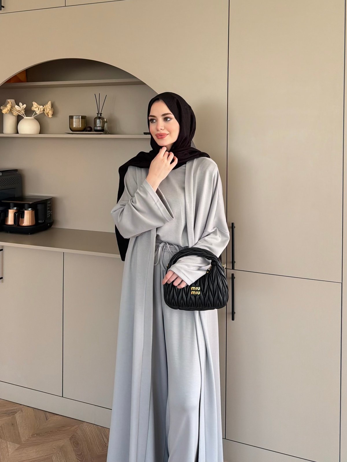 Ekin Kimono Pantolonlu Takım Gri (4510)