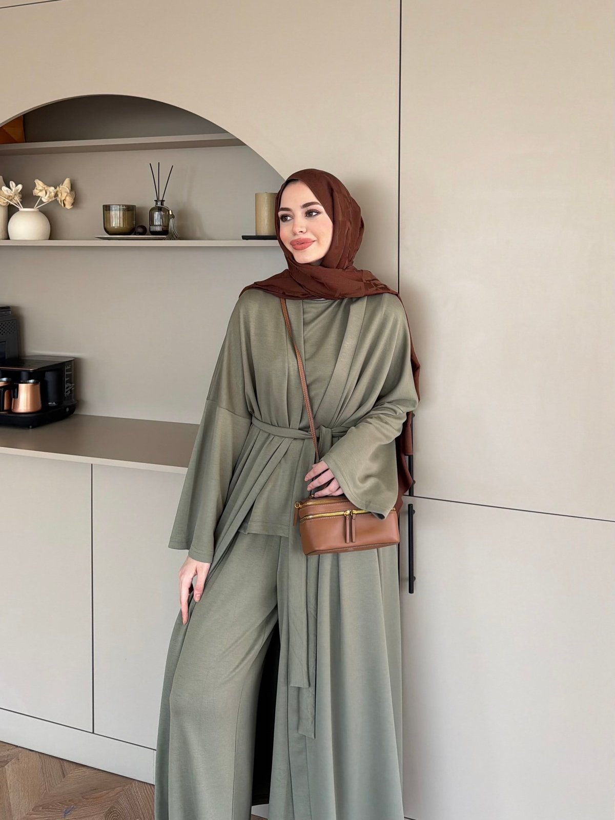 Ekin Kimono Pantolonlu Takım Haki (4510)