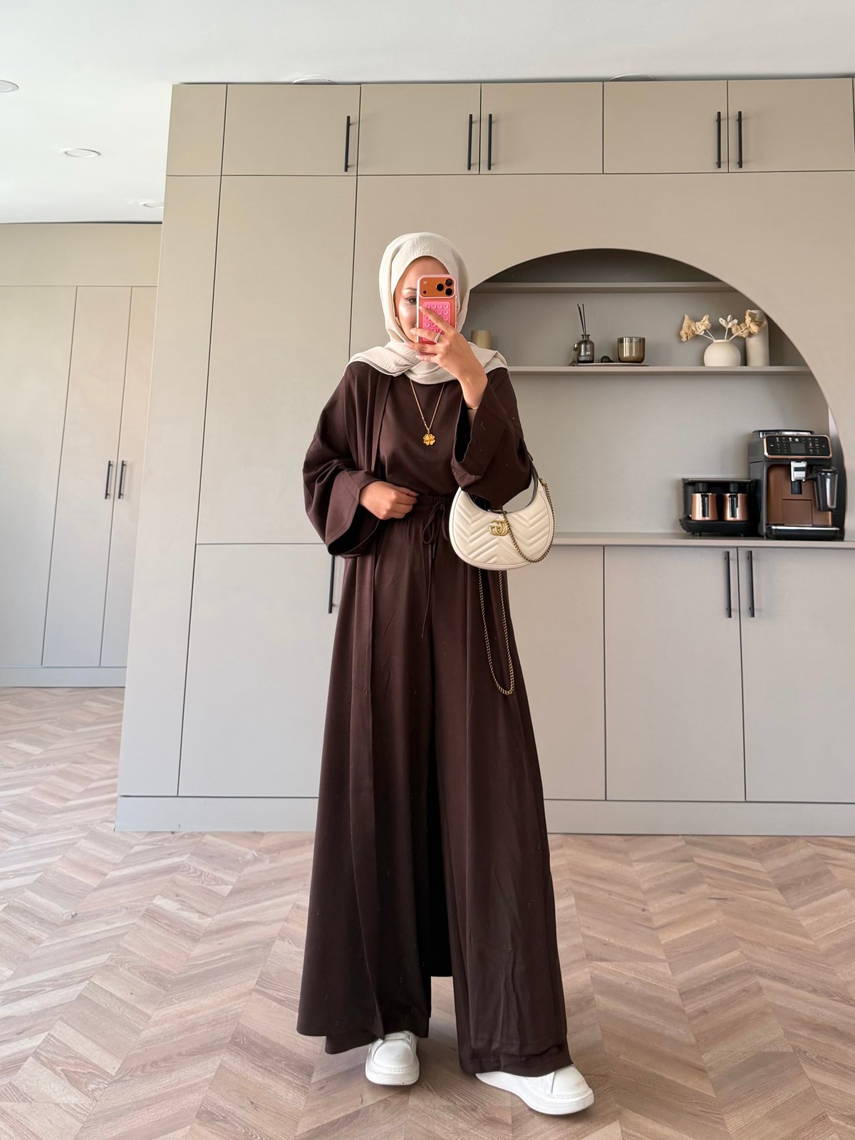 Ekin Kimono Pantolonlu Takım Kahve (4510)
