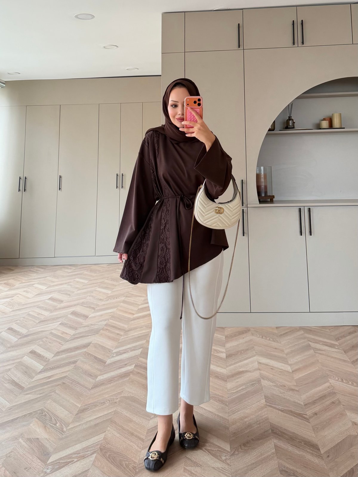 Ela Dantel Detaylı Sweat Kahve (3597)