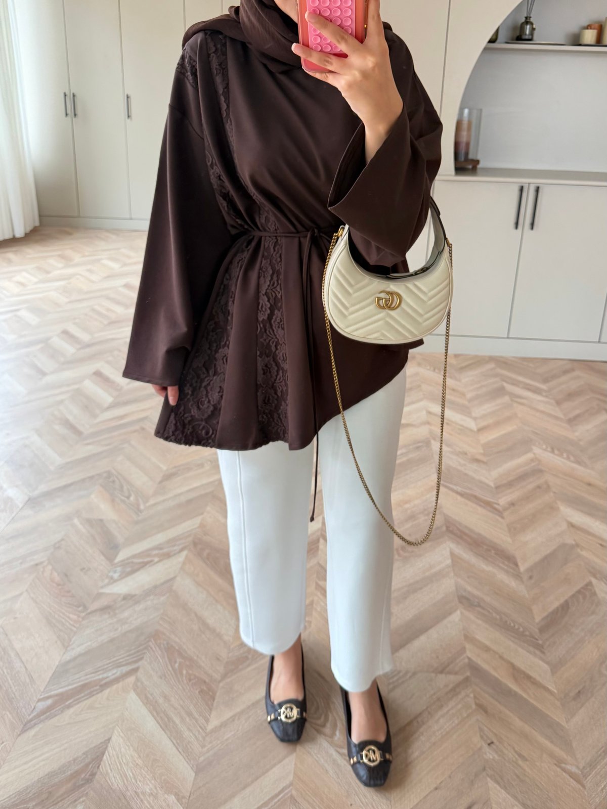 Ela Dantel Detaylı Sweat Kahve (3597)