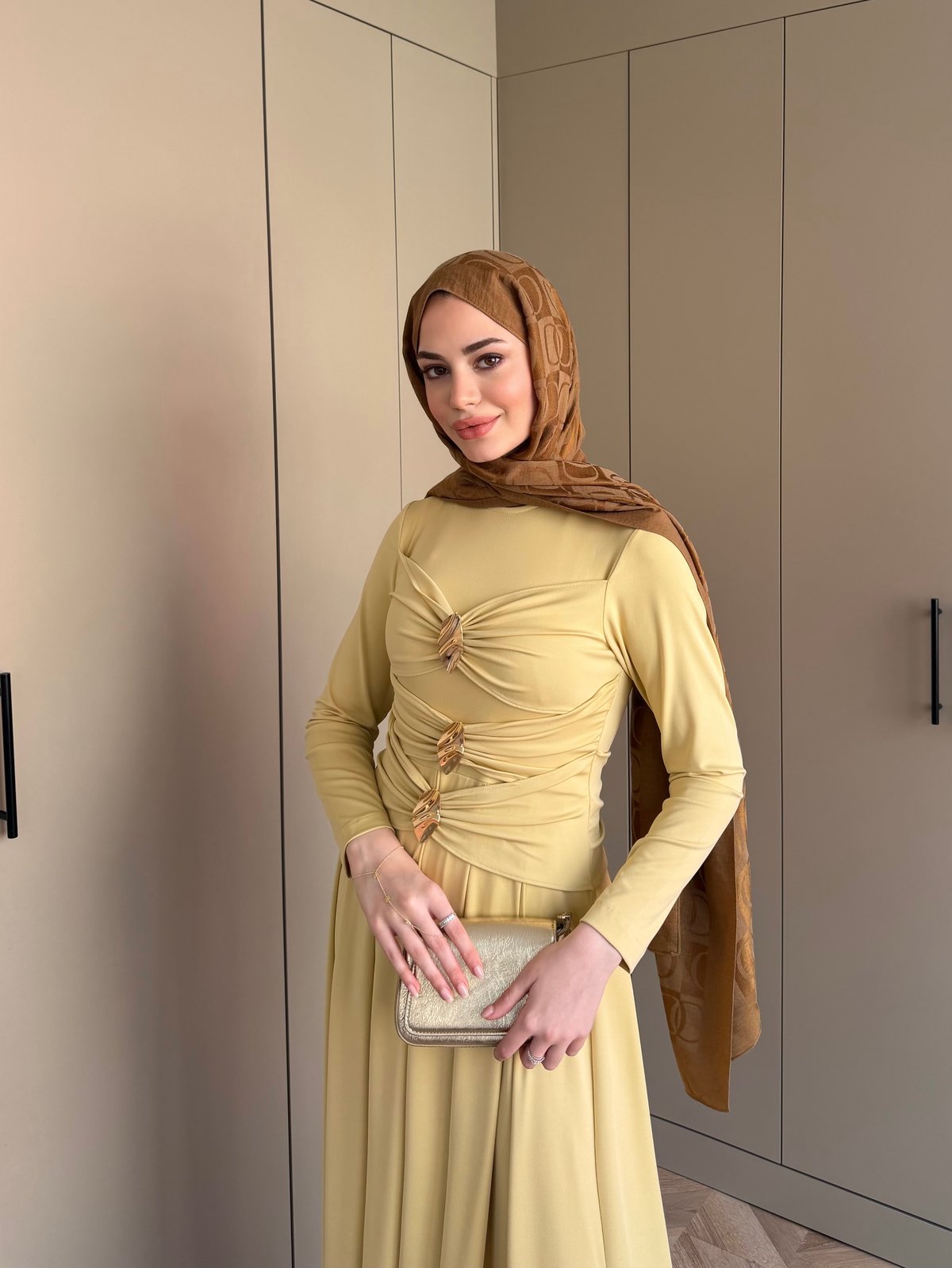 Elite Drapeli Sandy Elbise ButterYellow (1897)