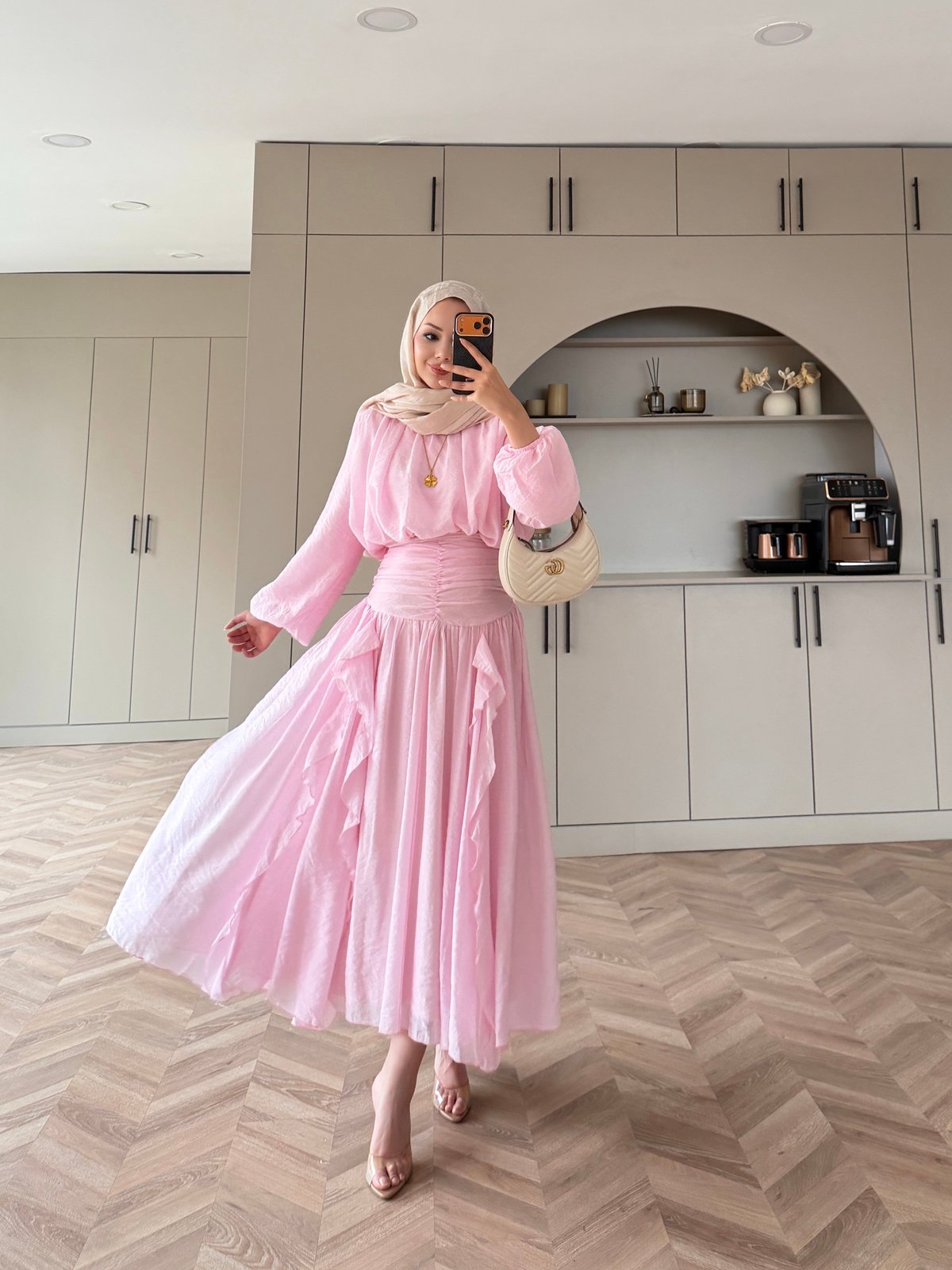 Estelle Tül Etekli Takım Pembe (8055)