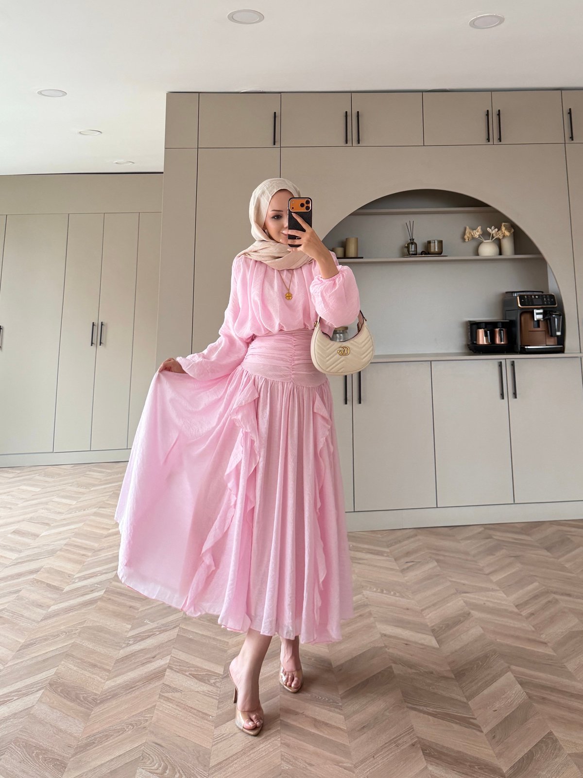 Estelle Tül Etekli Takım Pembe (8055)