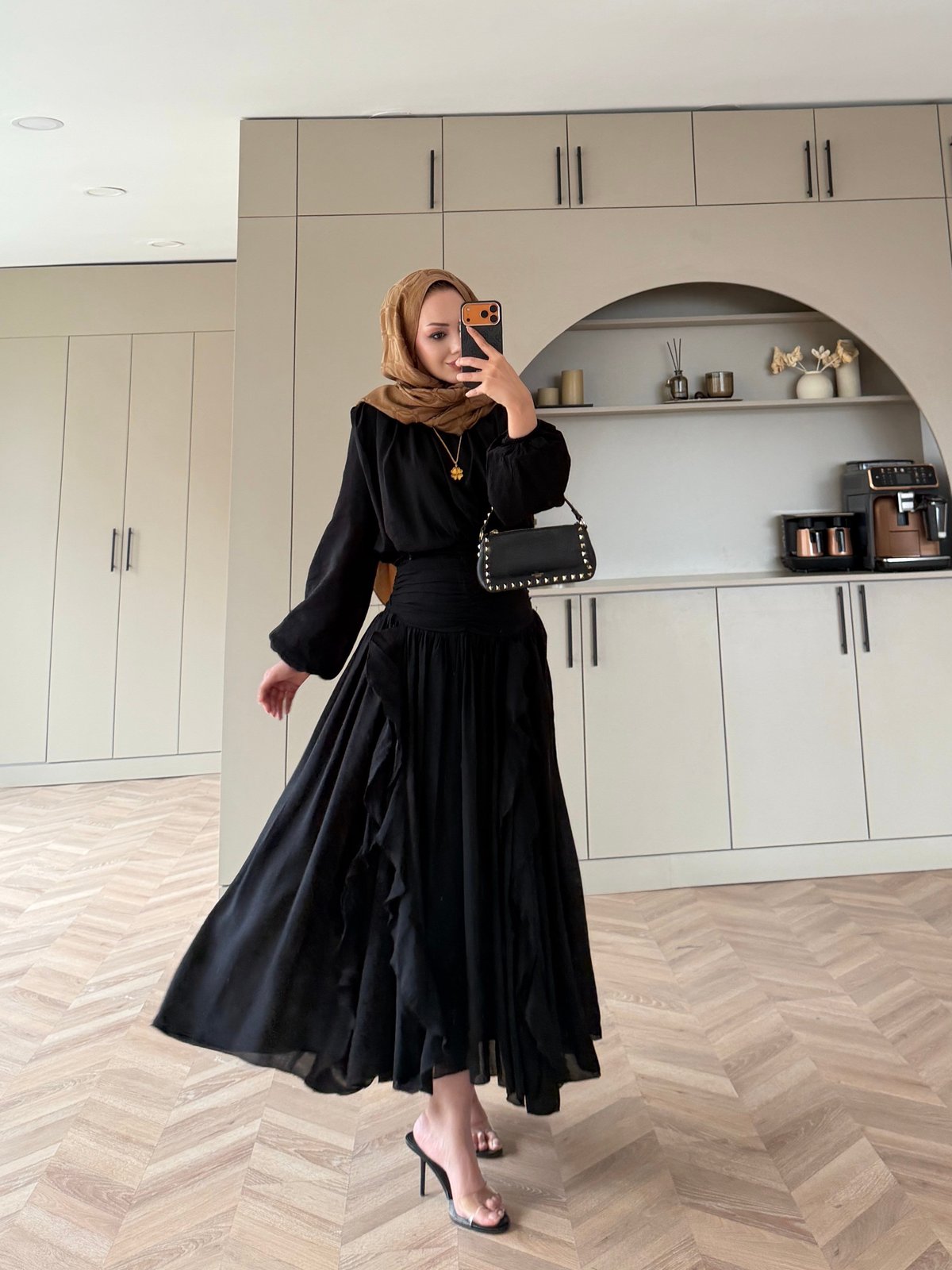 Estelle Tül Etekli Takım Siyah (8055)