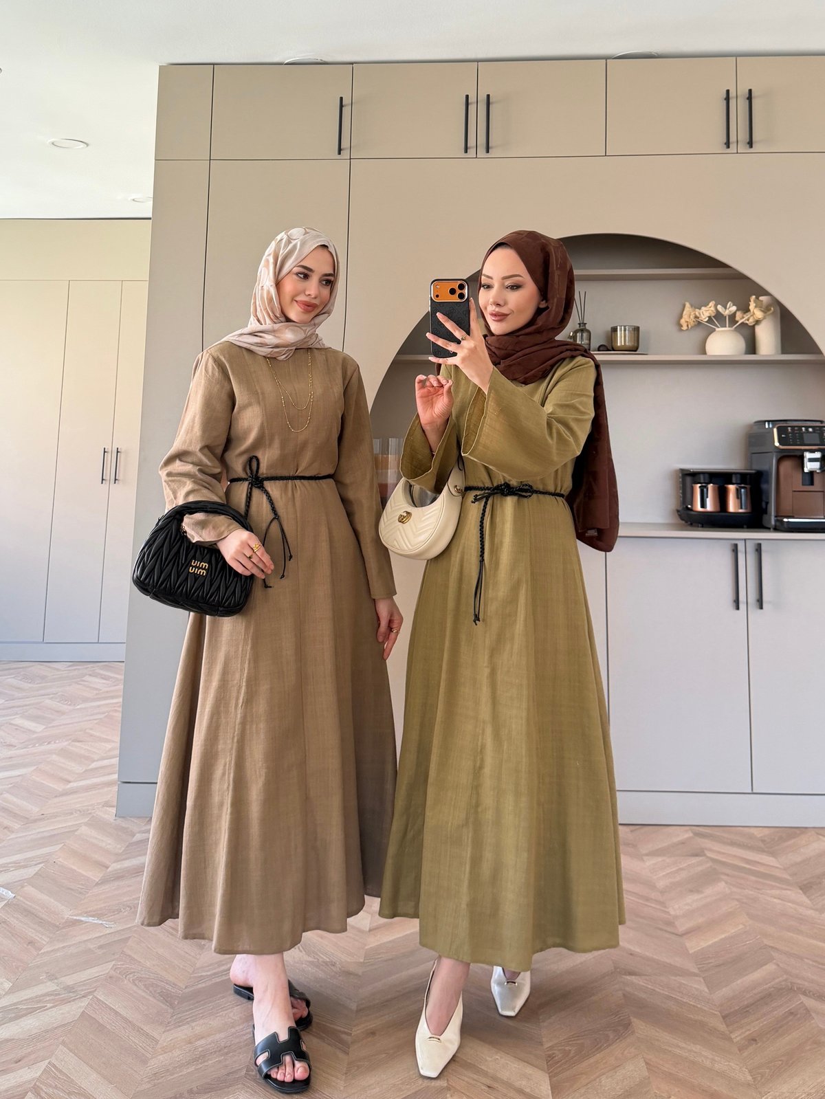 Eyyo Keten Elbise Camel (3335)