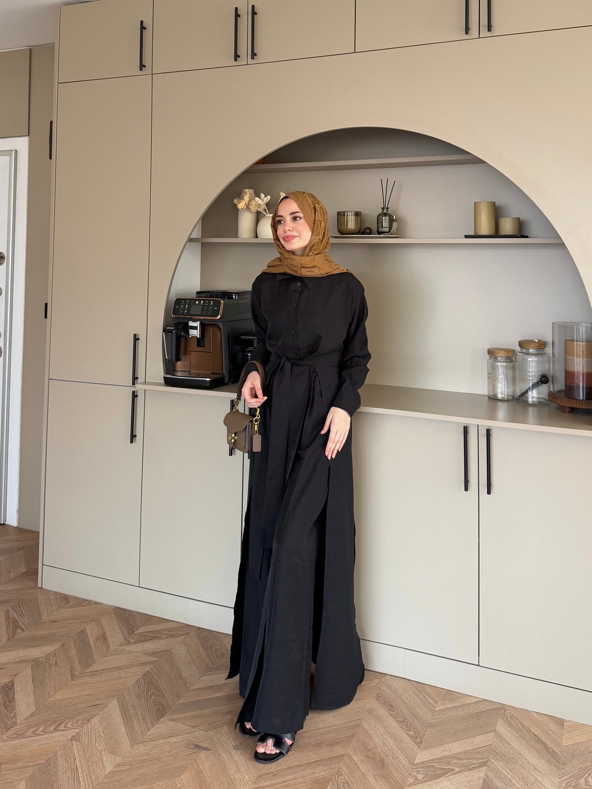 Fairy Yırtmaç Detaylı Pantolonlu Takım Siyah (8058)