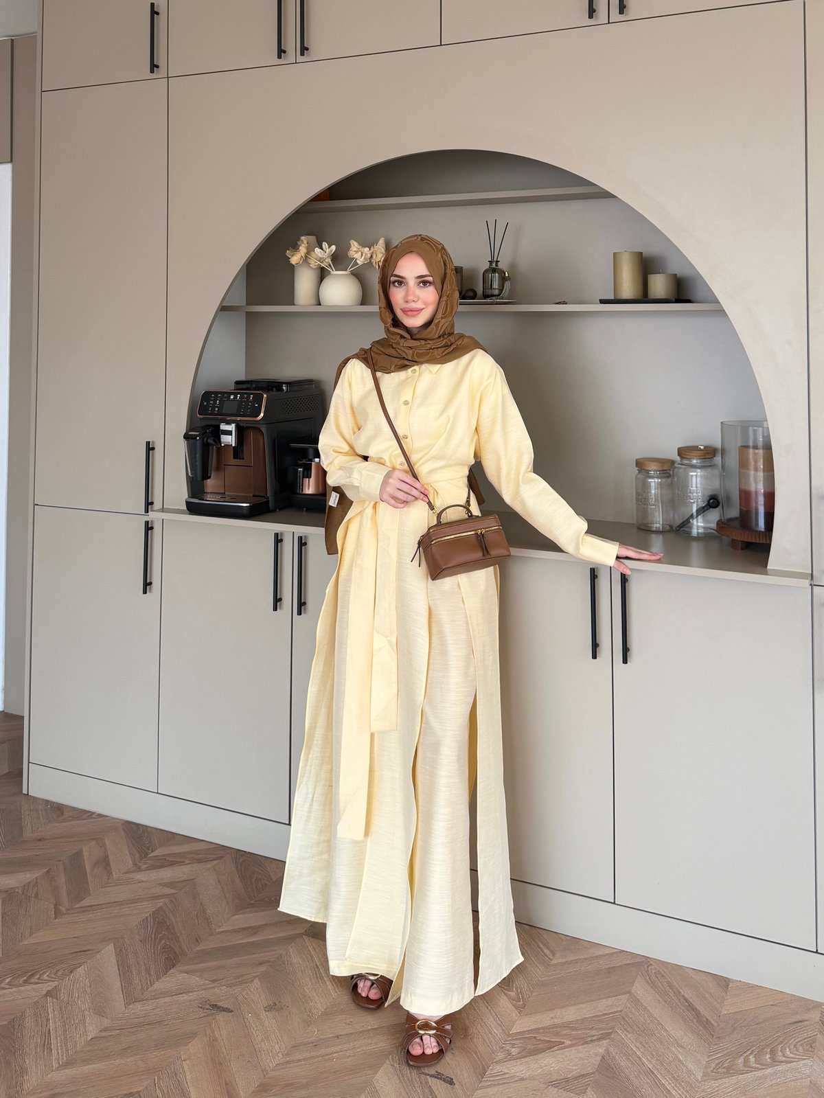 Fairy Yırtmaç Detaylı Pantolonlu Takım ButterYellow (8058)
