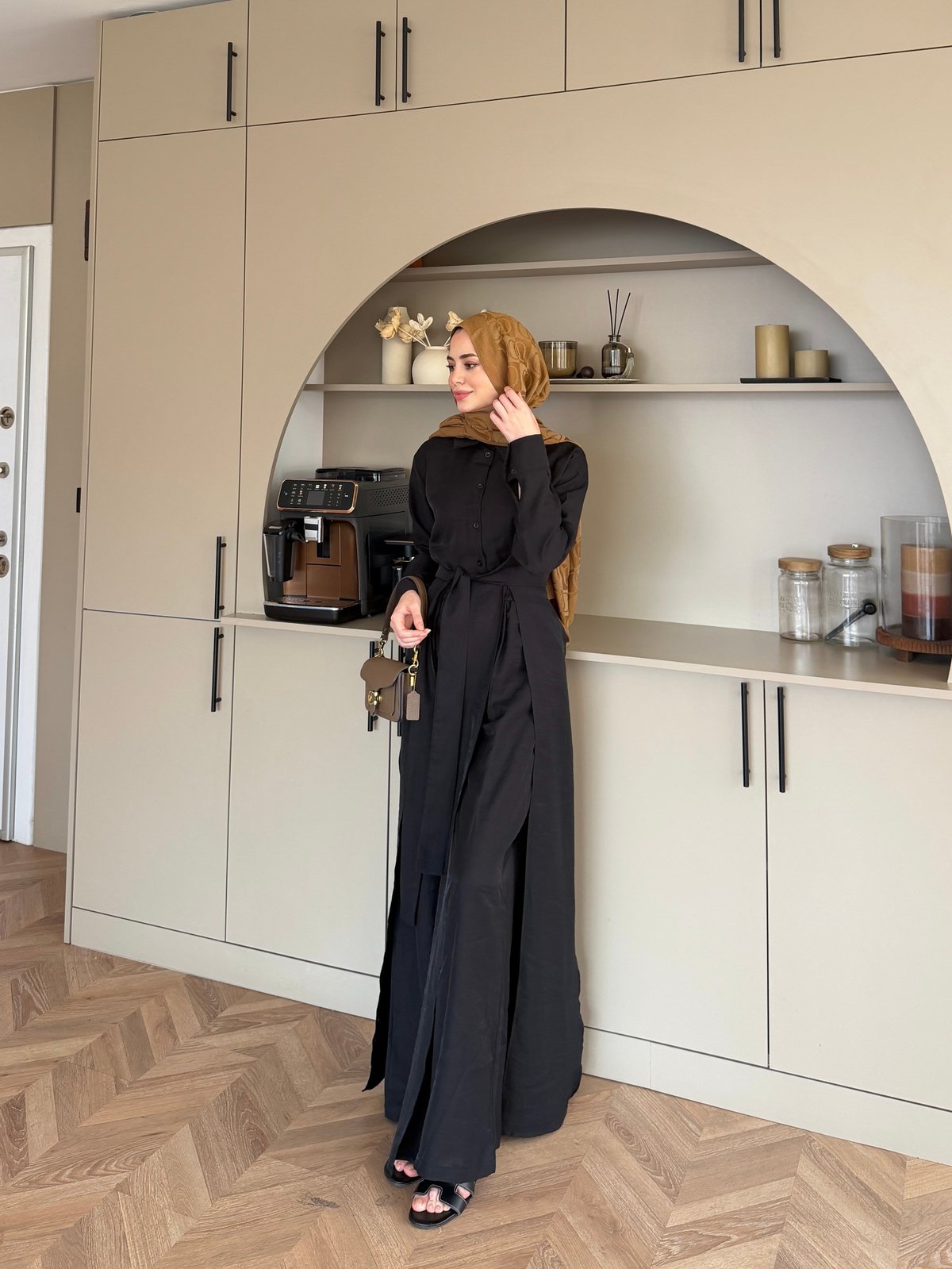 Fairy Yırtmaç Detaylı Pantolonlu Takım Siyah (8058)
