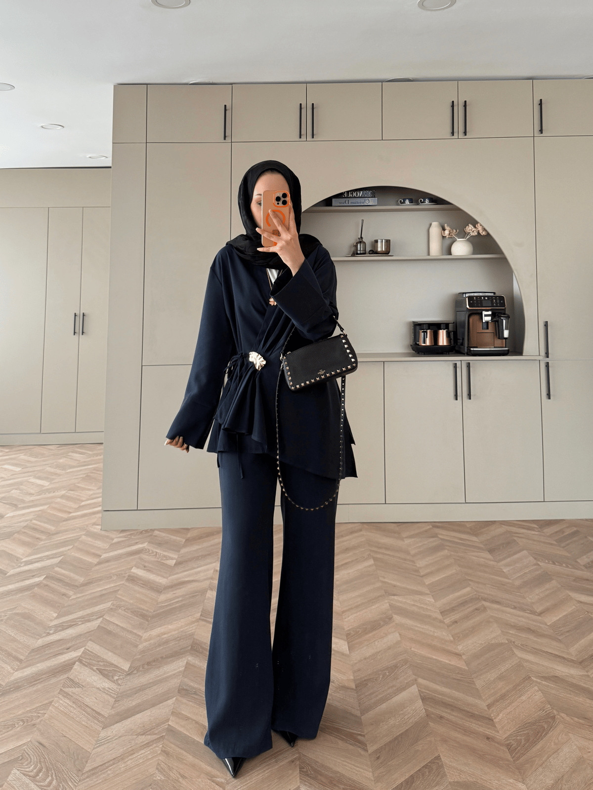 Farbo Yandan Bağlamalı Broşlu Cupra Takım Lacivert (4413)