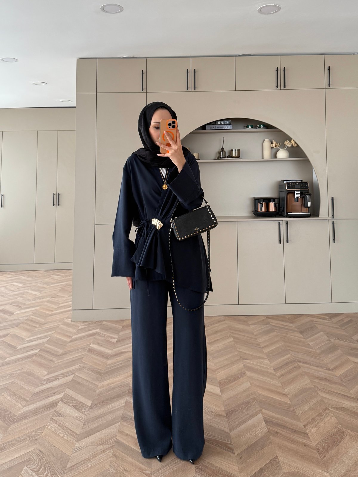 Farbo Yandan Bağlamalı Broşlu Cupra Takım Lacivert (4413)