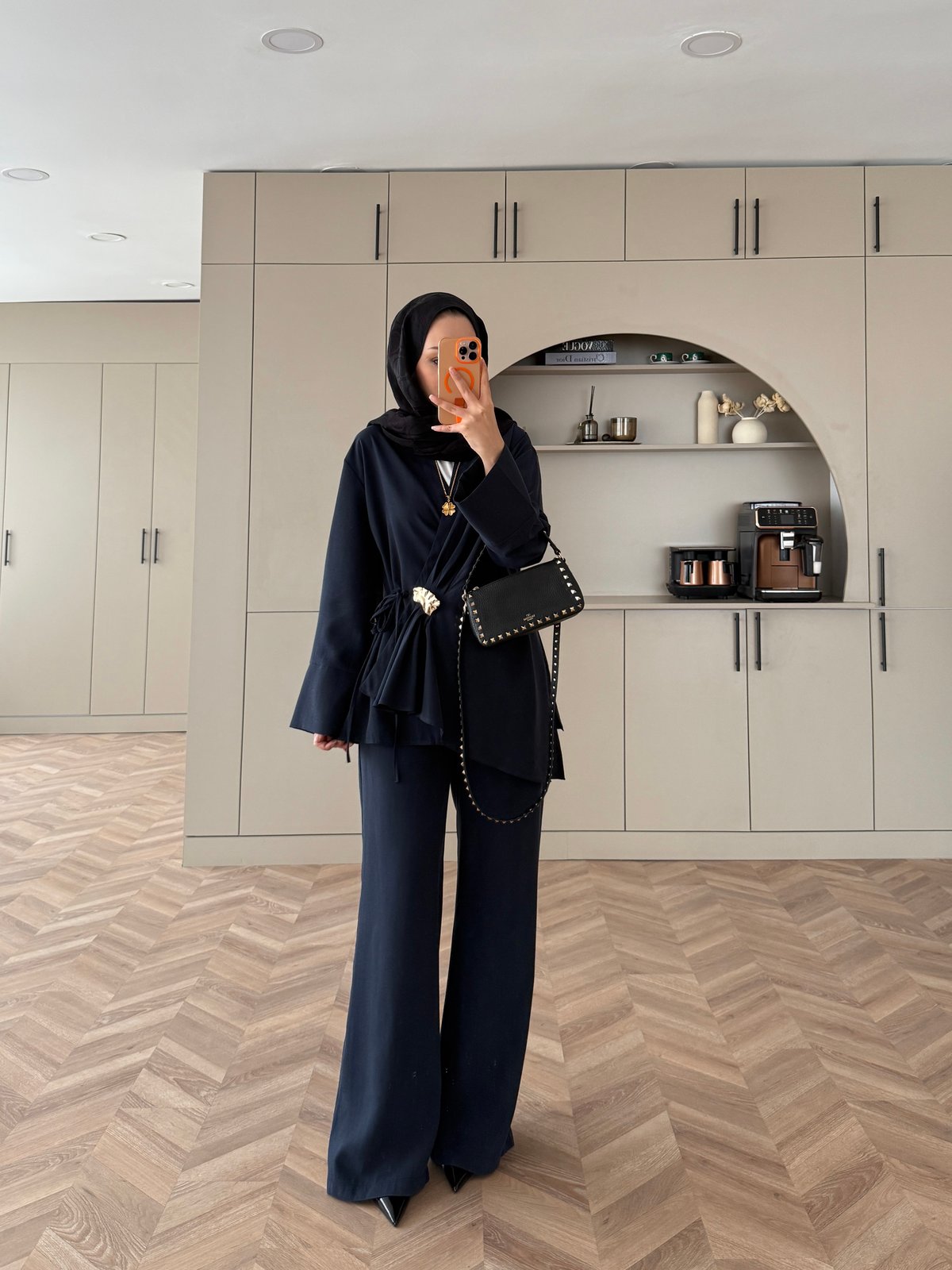 Farbo Yandan Bağlamalı Broşlu Cupra Takım Lacivert (4413)