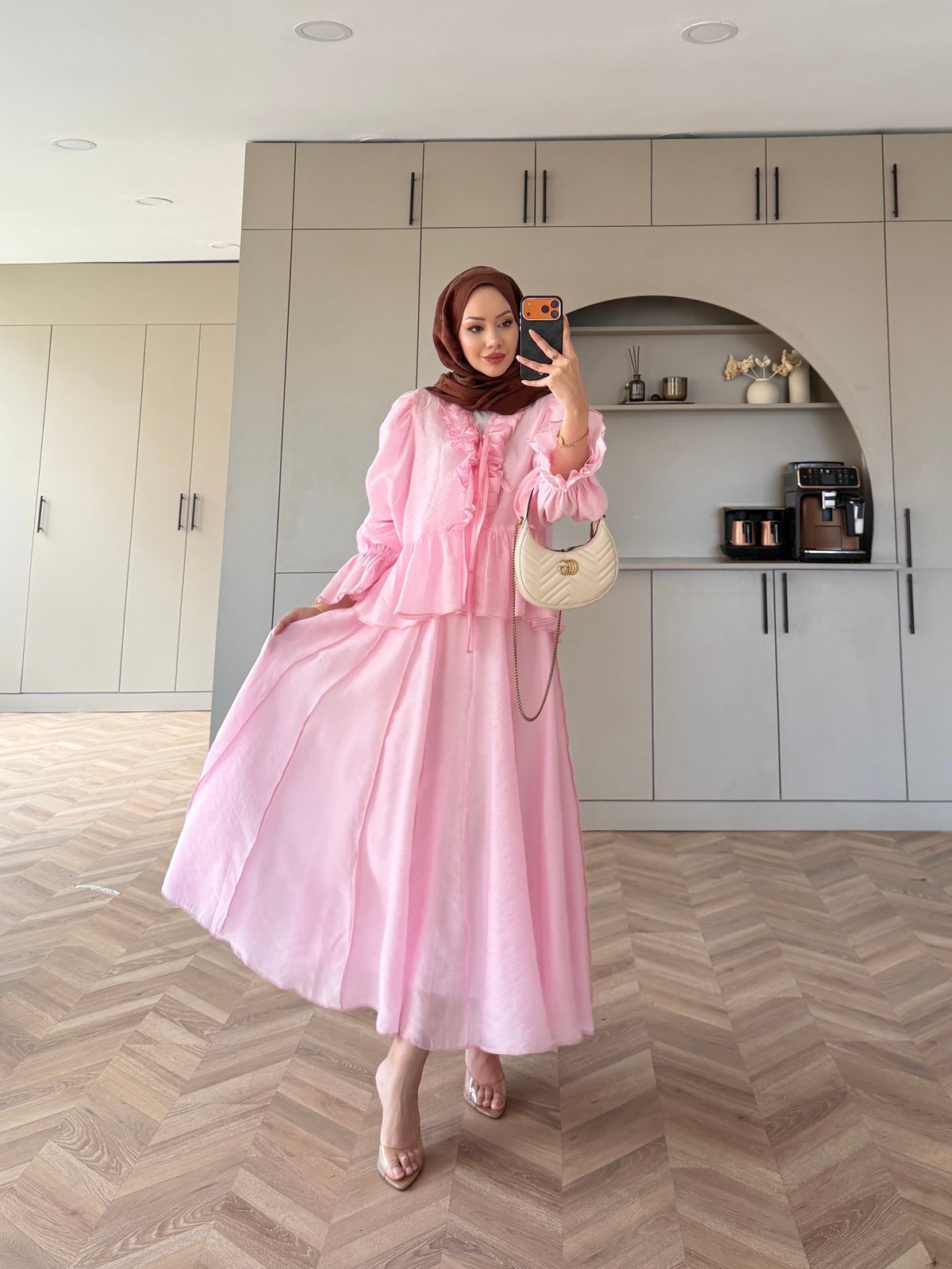 Felis Fırfırlı Etekli Takım Pembe 