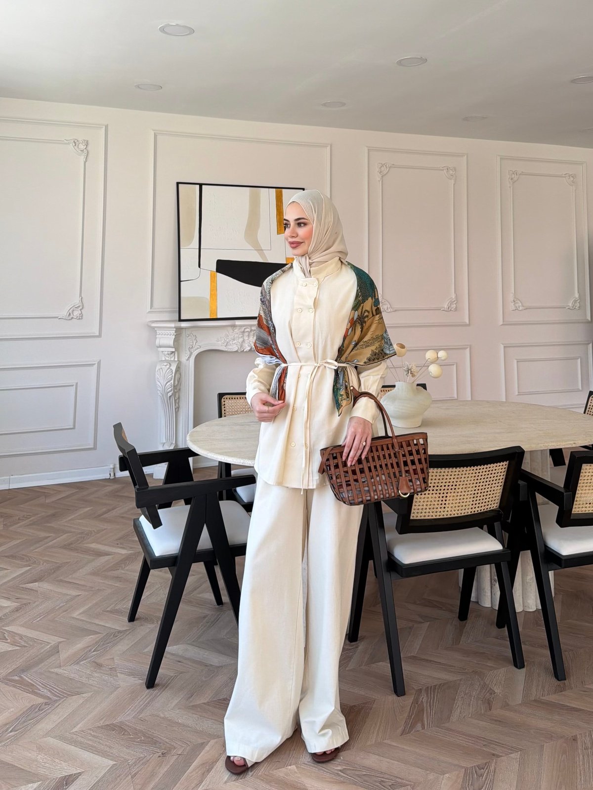 Flint Düğme Detaylı Pantolonlu Takım Bej (4517)
