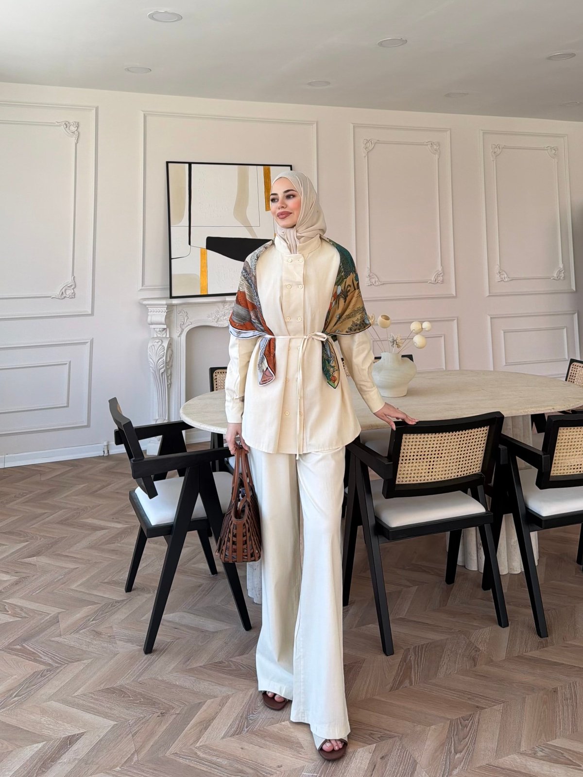Flint Düğme Detaylı Pantolonlu Takım Bej (4517)