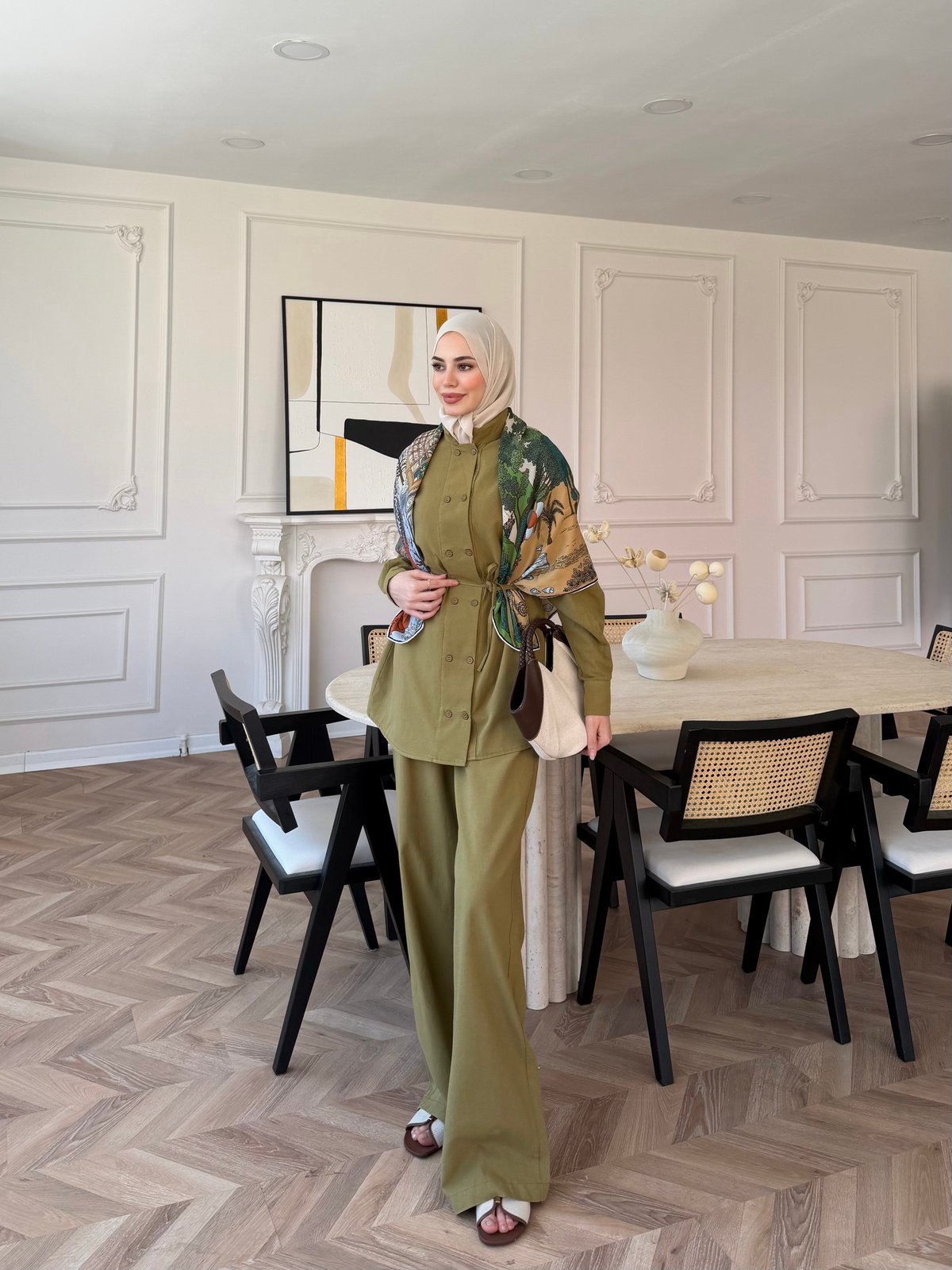 Flint Düğmeli Pantolonlu Takım Haki (4517)