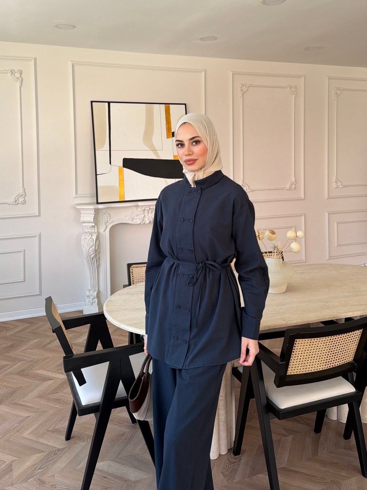 Flint Düğmeli Pantolonlu Takım Lacivert (4517)