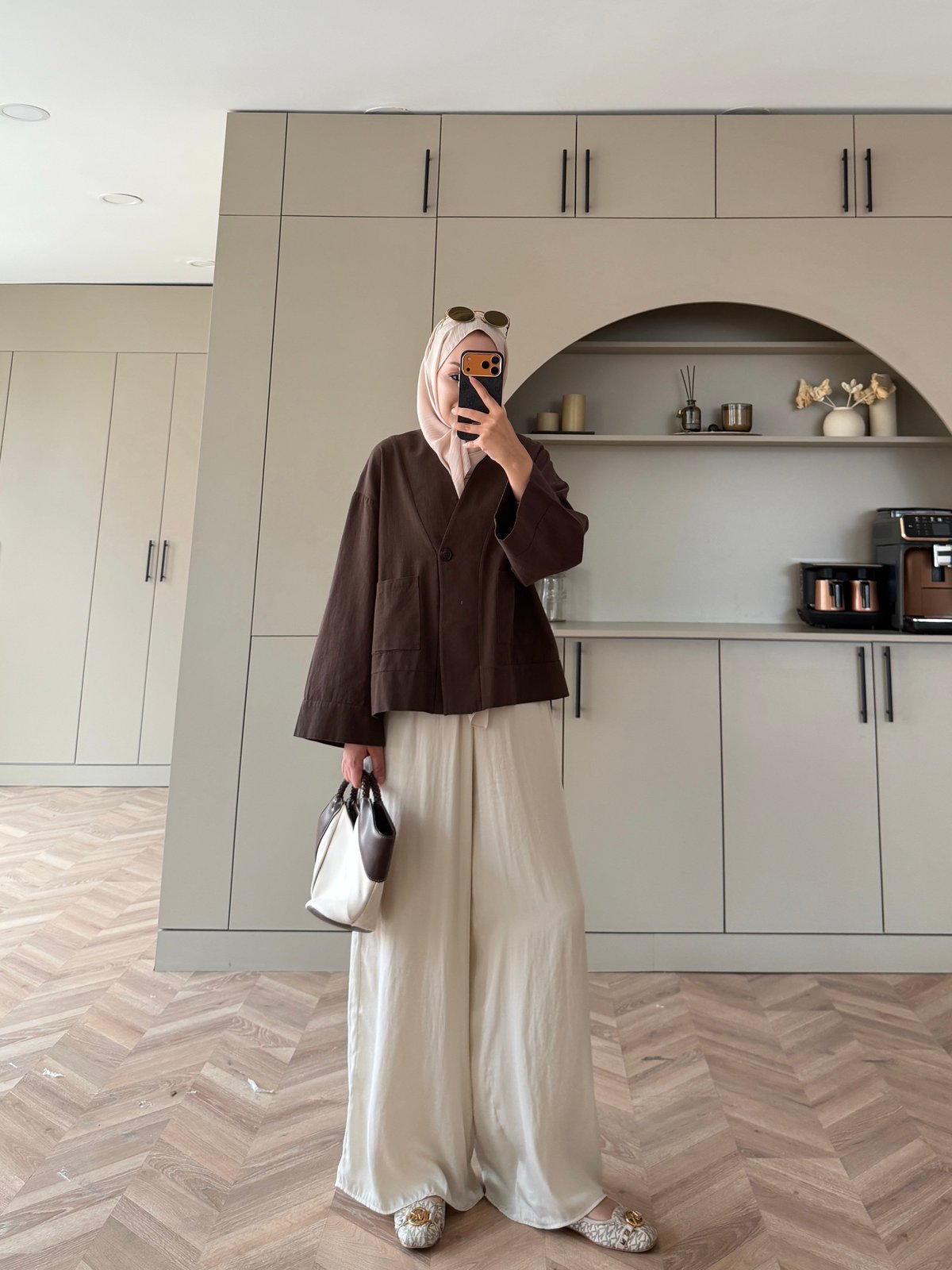 Front Düğmeli Bluz Kahve (5461)
