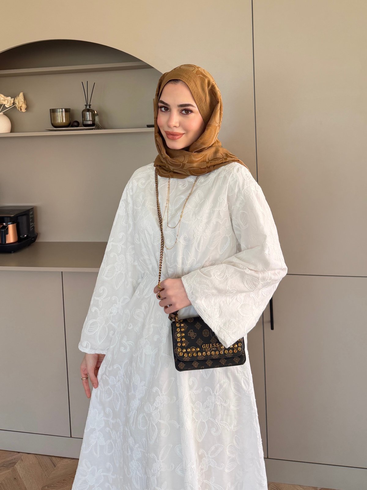 Fuya Brode Elbise Beyaz (4494)