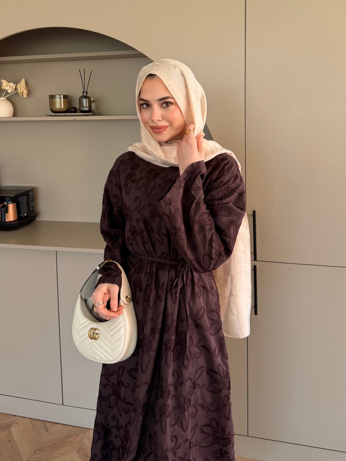 Fuya Brode Elbise Kahve (4494)