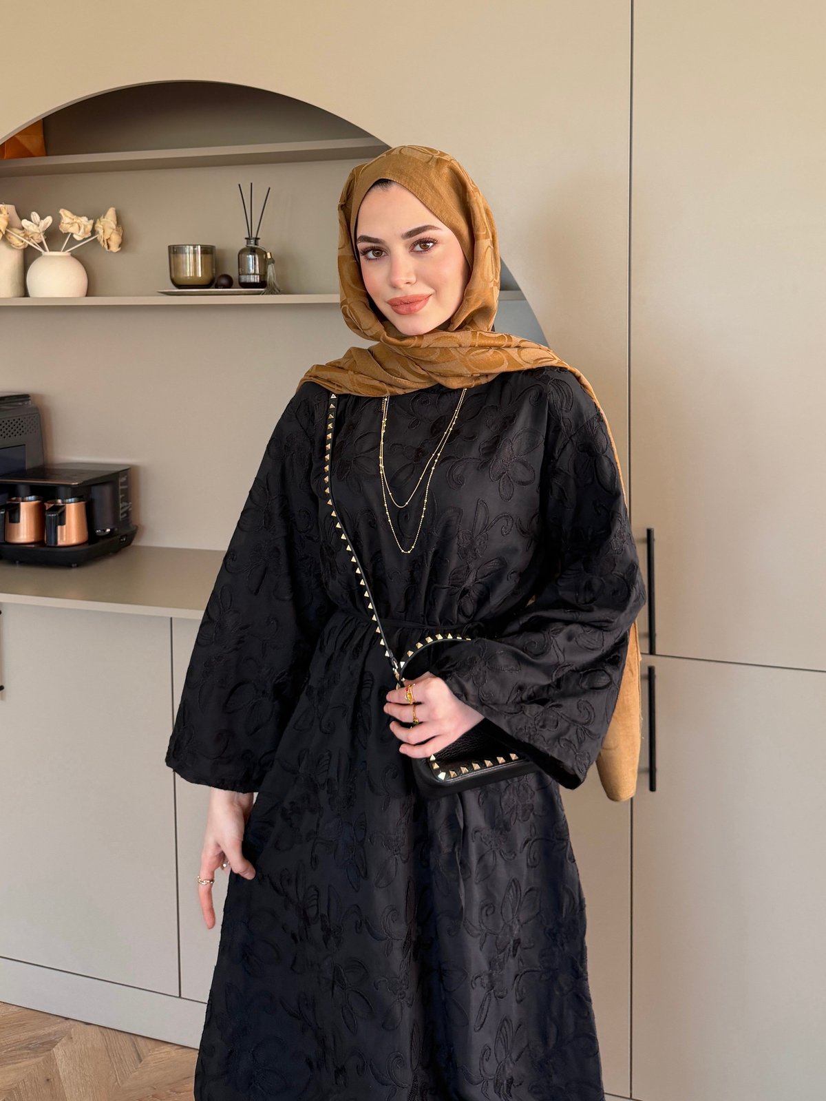 Fuya Brode Elbise Siyah (4494)
