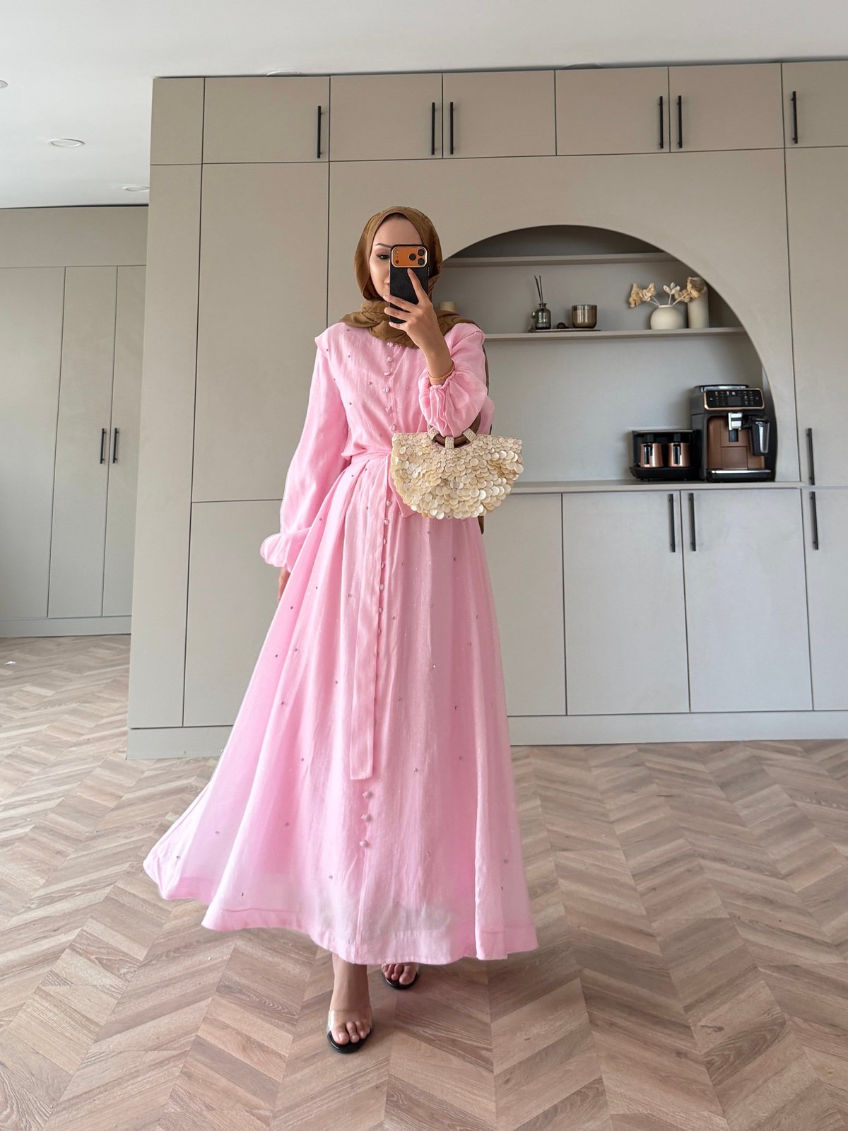 Gleam Taşlı Elbise Pembe (26081)
