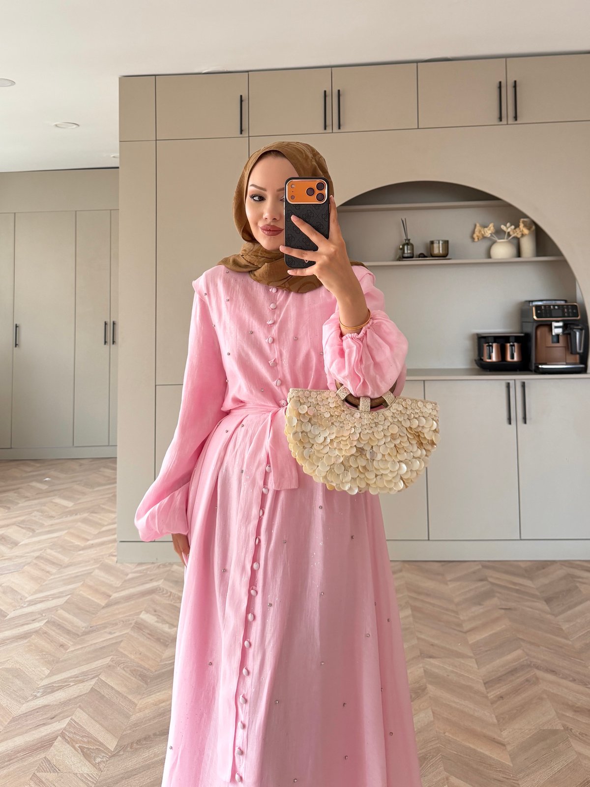 Gleam Taşlı Elbise Pembe (26081)