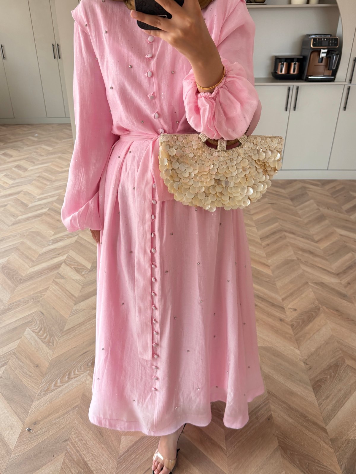 Gleam Taşlı Elbise Pembe (26081)