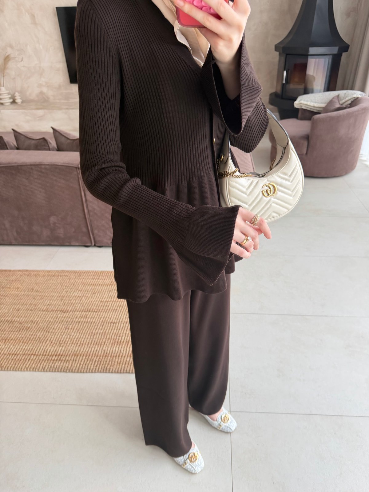 Godia Fitilli Pantolonlu Takım Kahve (4020)