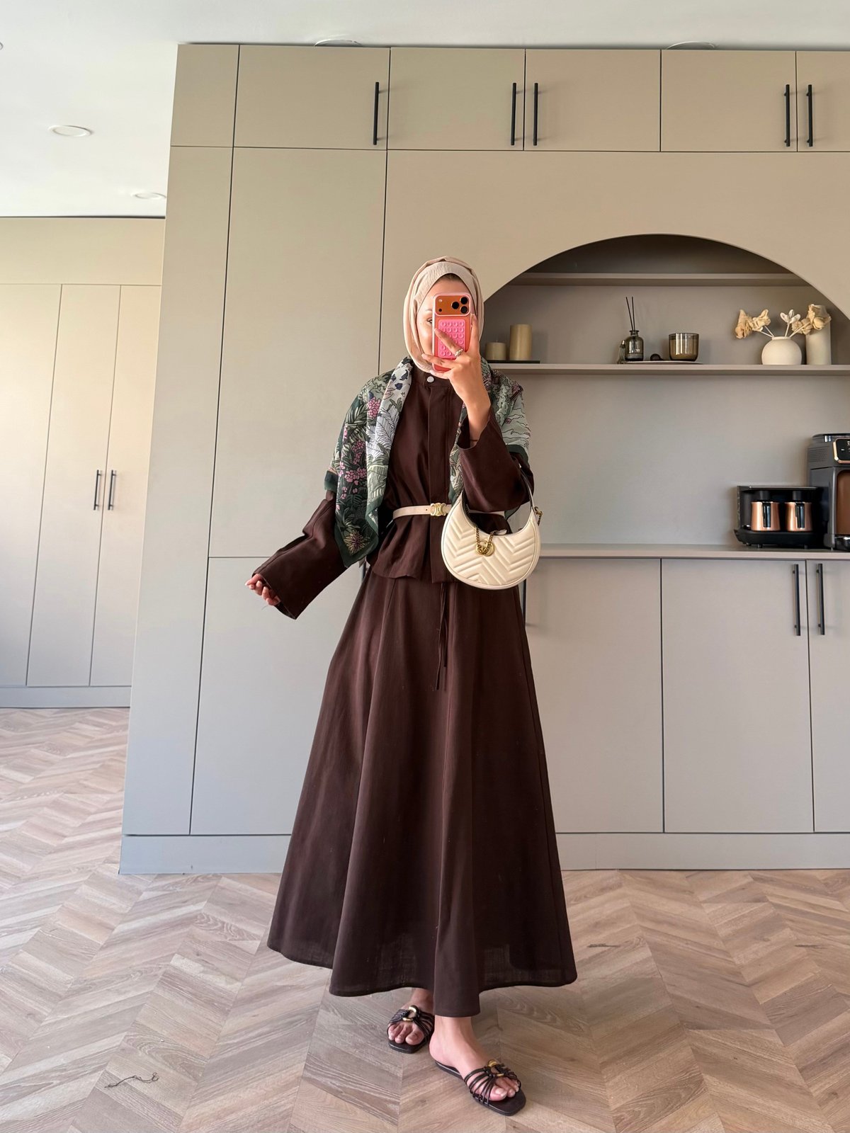Gravity Bağlamalı Etekli Takım Kahve (4533)