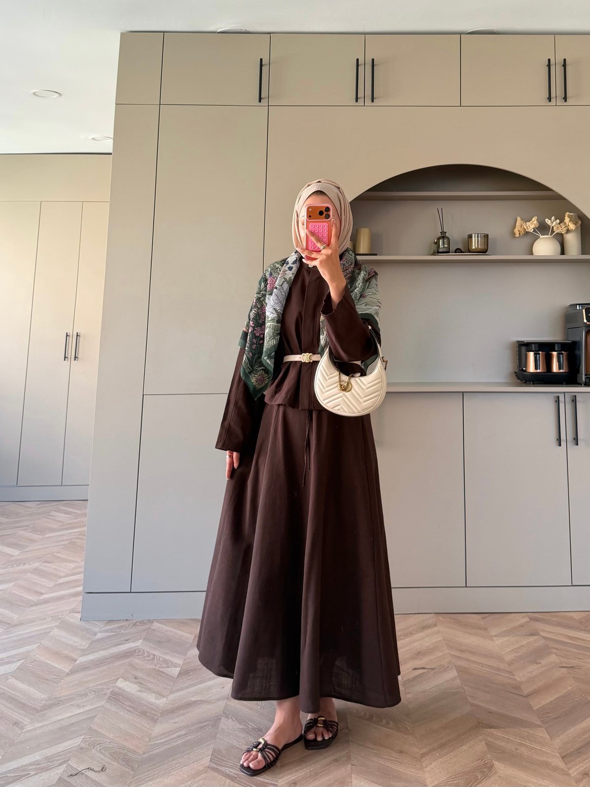 Gravity Bağlamalı Etekli Takım Kahve (4533)