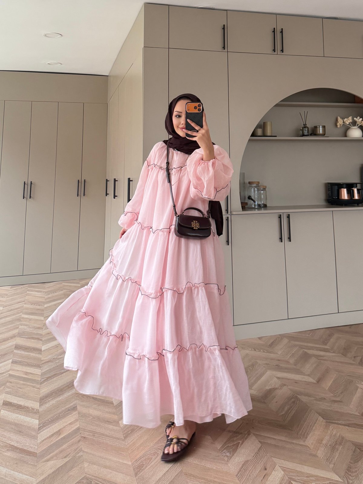 Halter Şifon Elbise Pembe (4475)