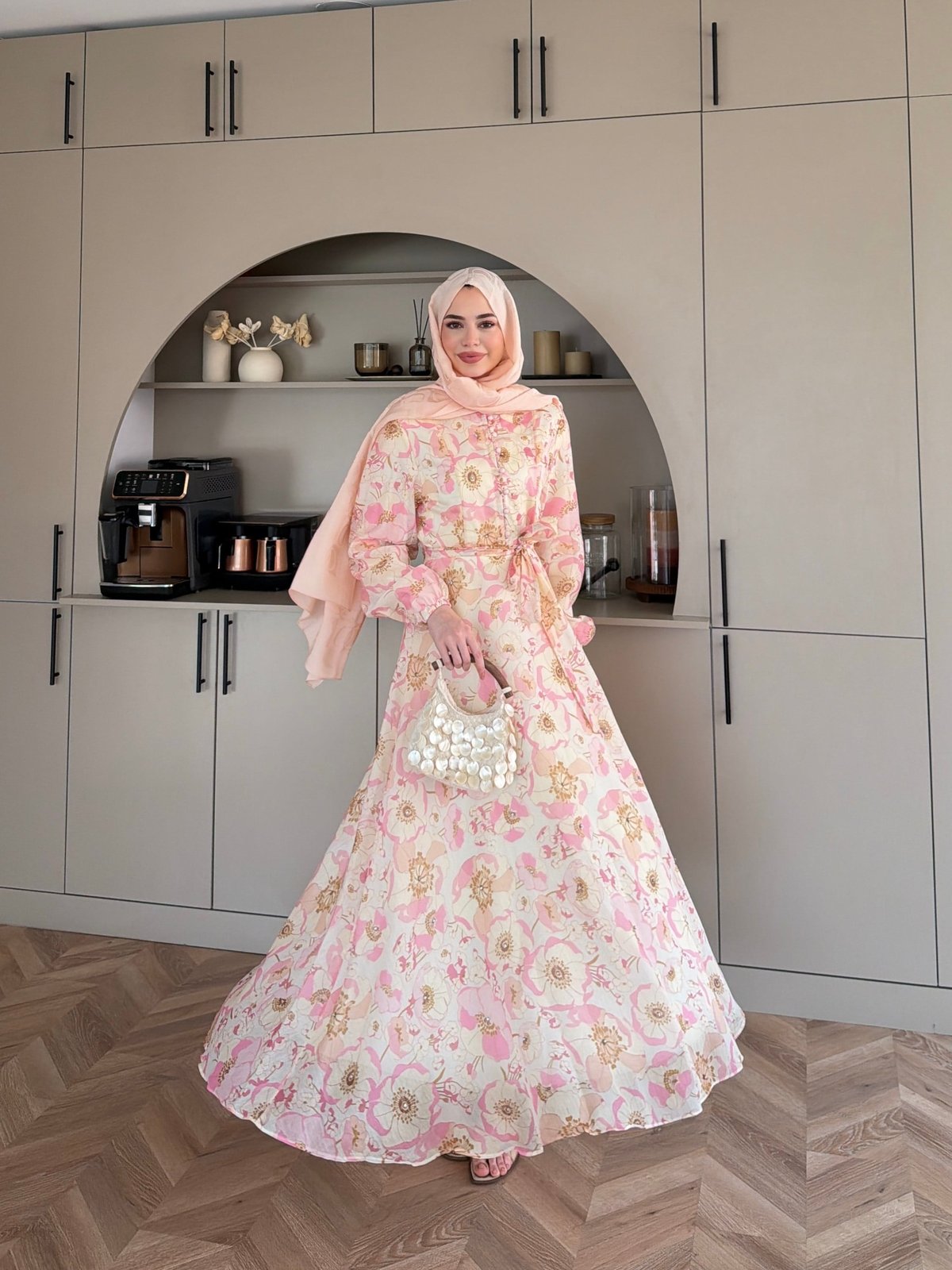 Hera Asimetrik Kesim Elbise Pembe (26171)