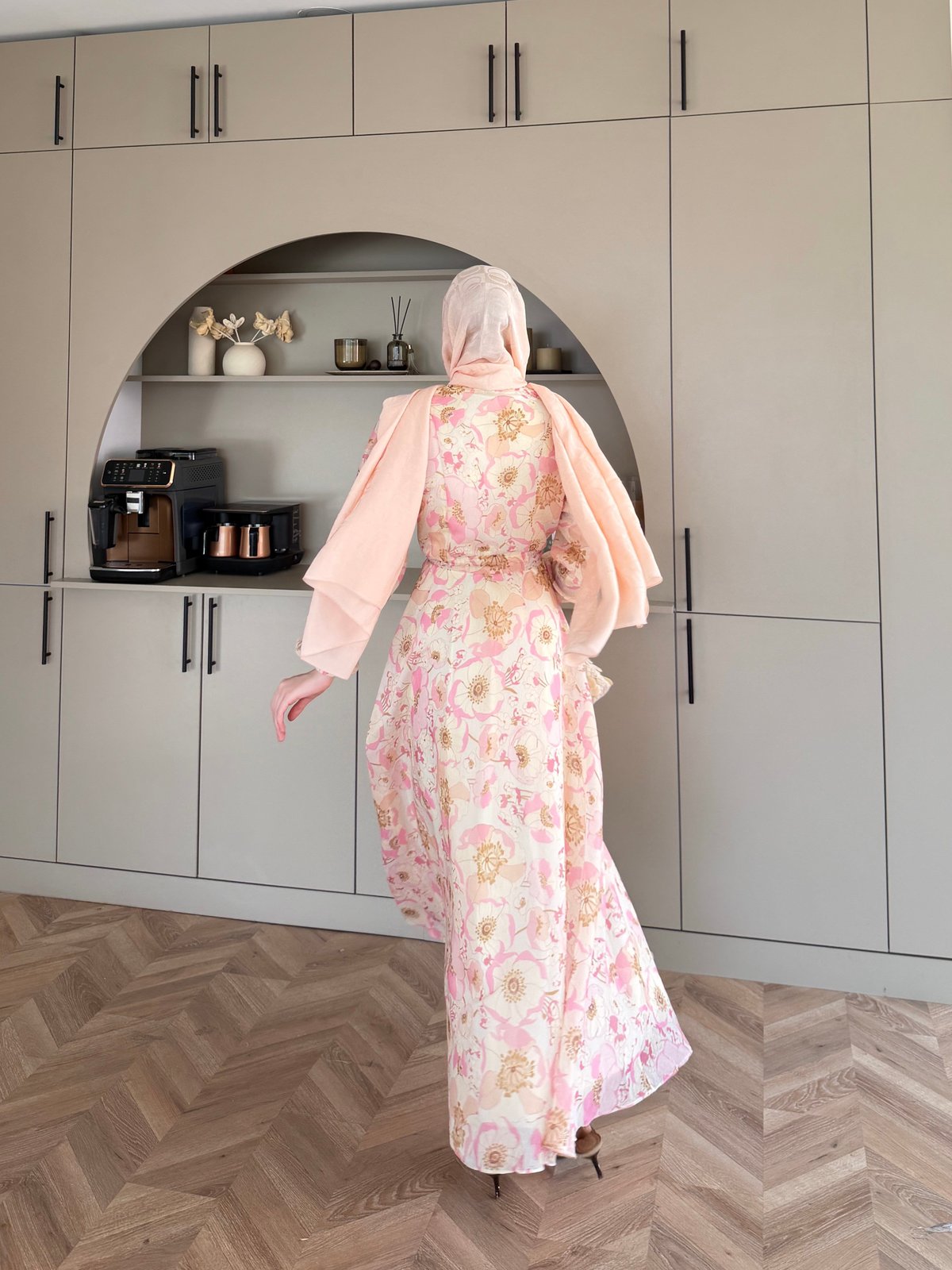 Hera Asimetrik Kesim Elbise Pembe (26171)