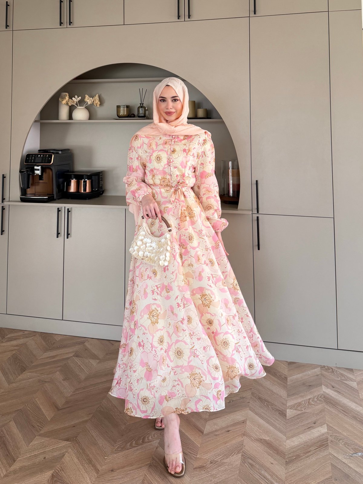 Hera Asimetrik Kesim Elbise Pembe (26171)
