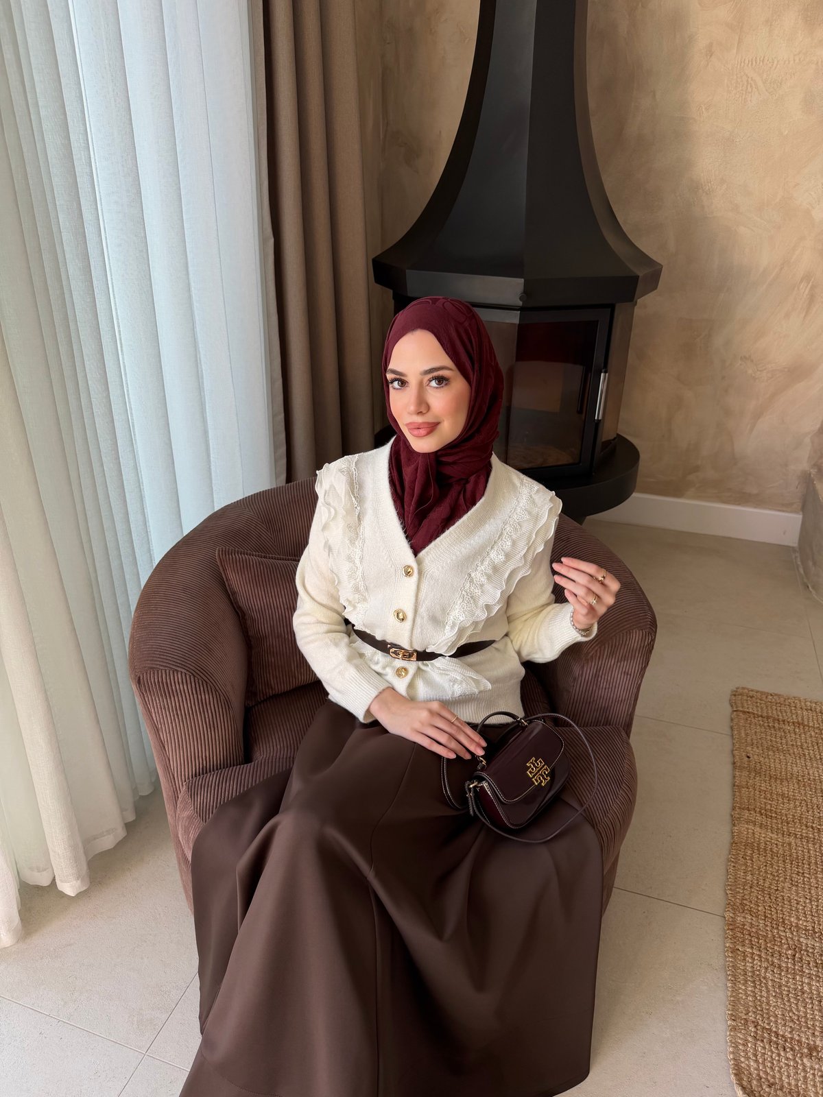 Hola Fırfırlı Hırka Ekru (1151)
