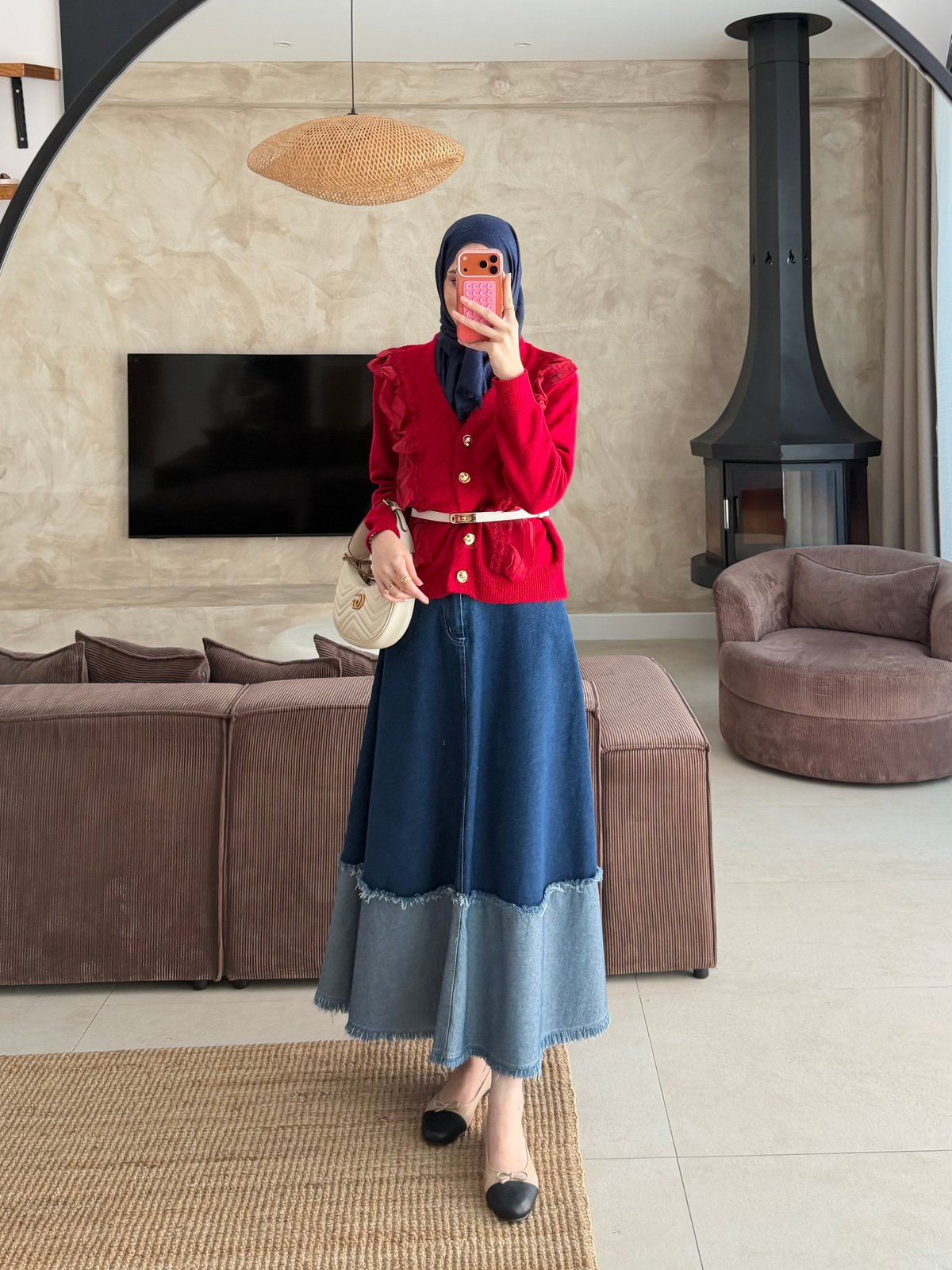 Hola Fırfırlı Hırka Kırmızı (1151)