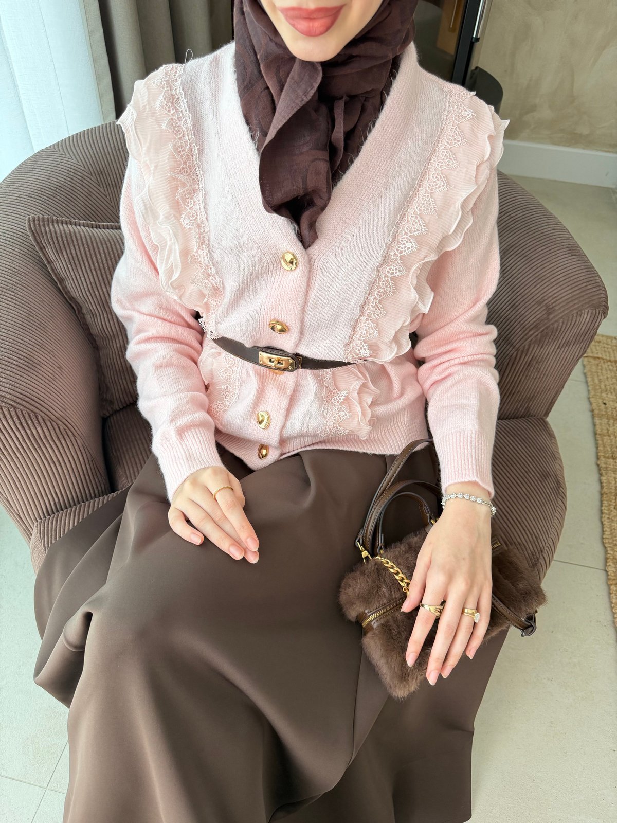 Hola Fırfırlı Hırka Pembe (1151)