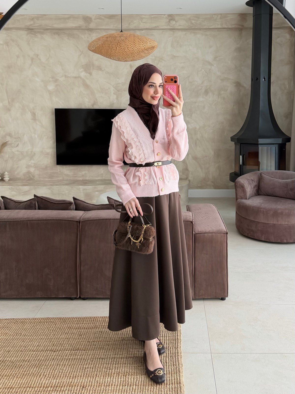 Hola Fırfırlı Hırka Pembe (1151)